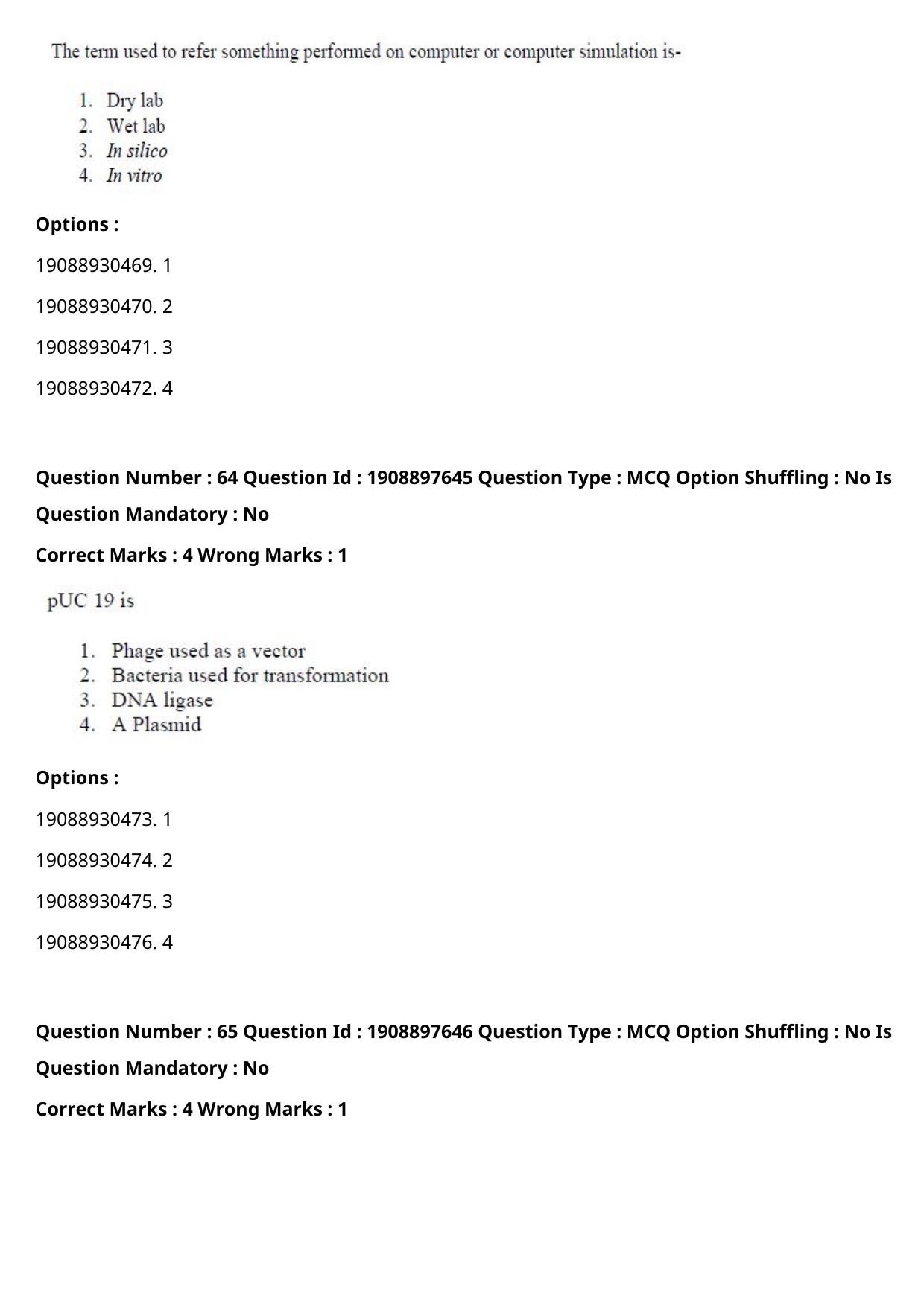 ICAR AIEEA PG 2021 PLANT BIOTECHNOLOGY Question Paper - Page 37