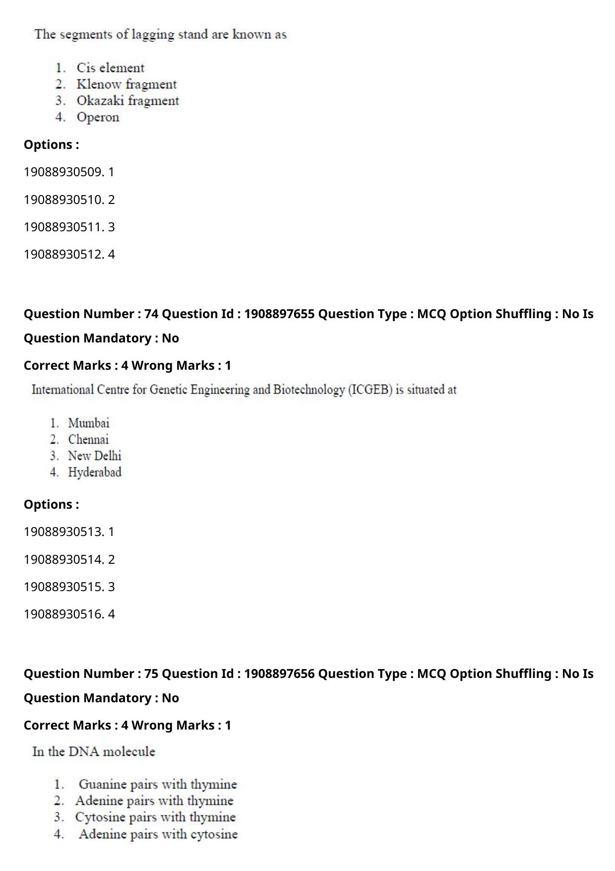 ICAR AIEEA PG 2021 PLANT BIOTECHNOLOGY Question Paper - Page 42