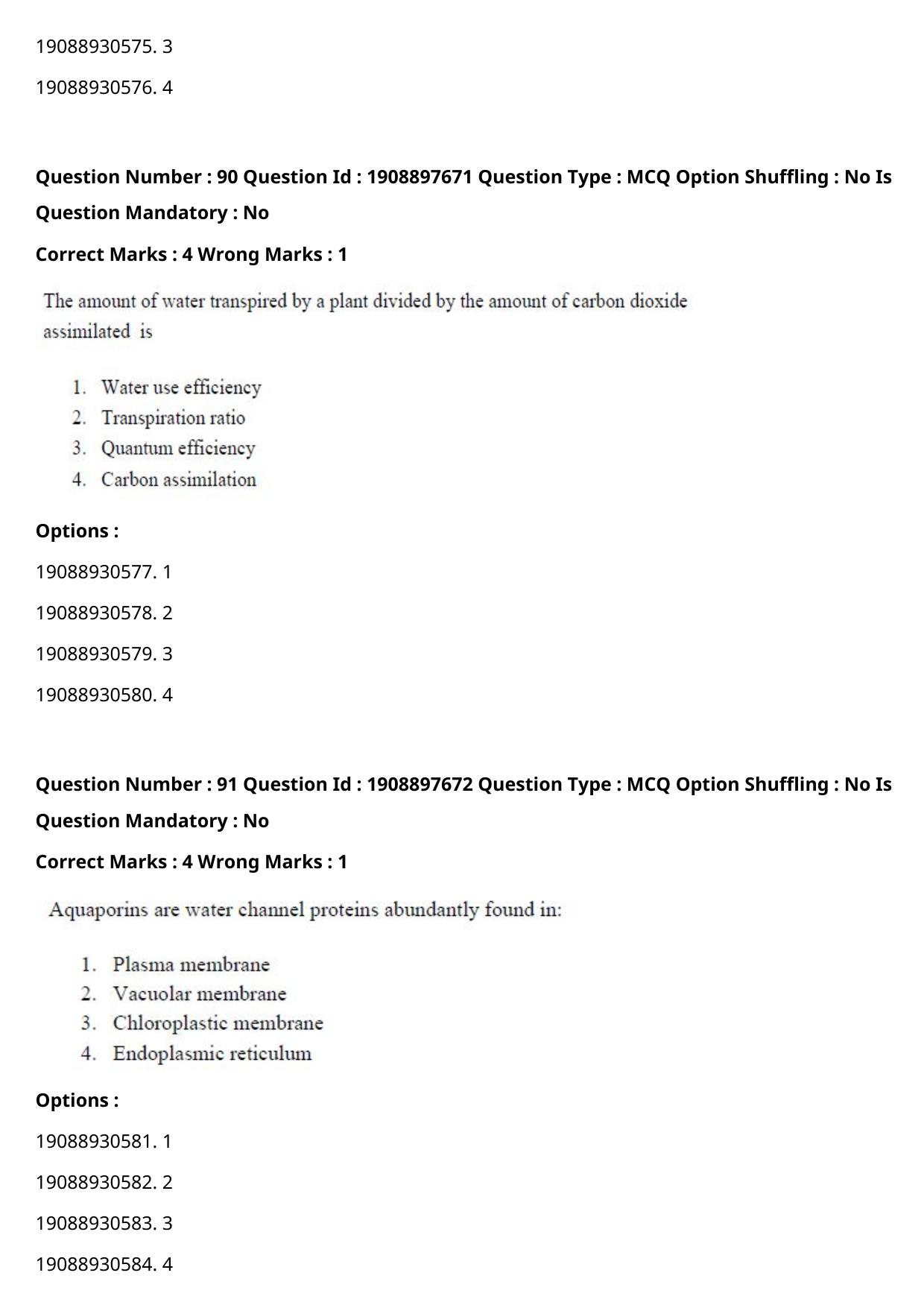 ICAR AIEEA PG 2021 PLANT BIOTECHNOLOGY Question Paper - Page 50