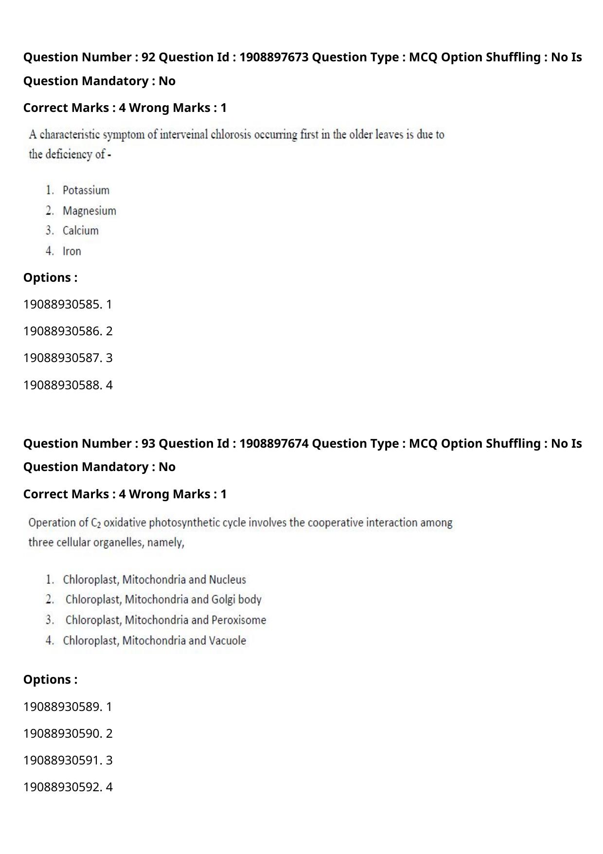 ICAR AIEEA PG 2021 PLANT BIOTECHNOLOGY Question Paper - Page 51