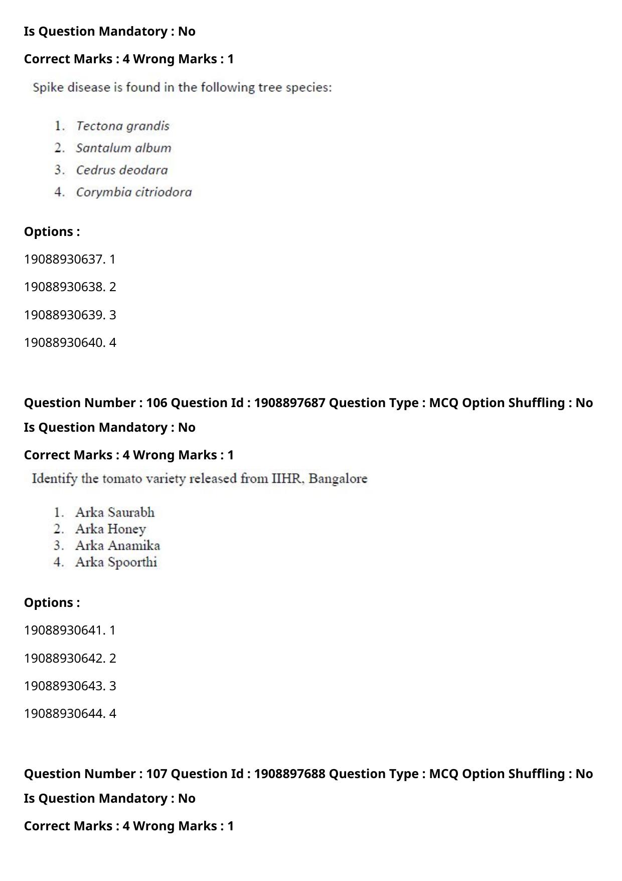 ICAR AIEEA PG 2021 PLANT BIOTECHNOLOGY Question Paper - Page 58
