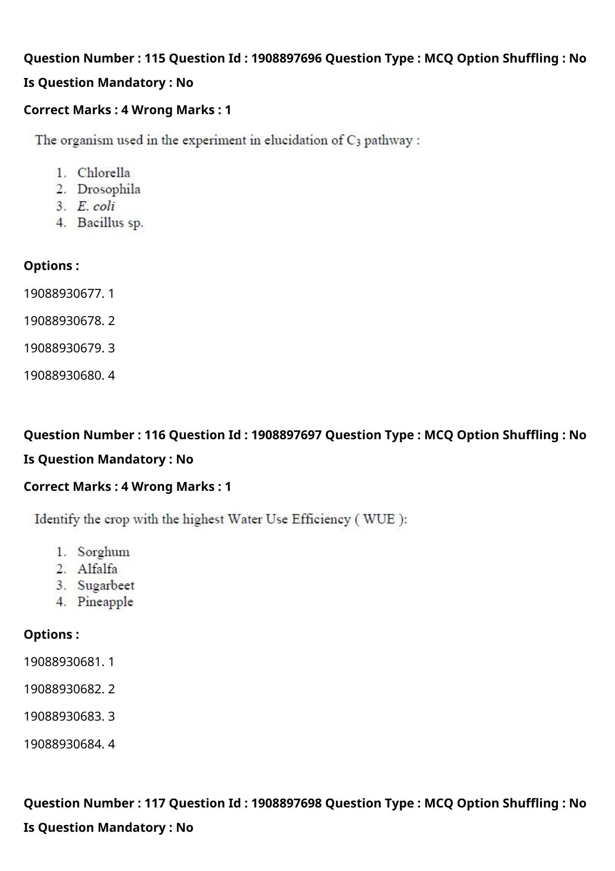 ICAR AIEEA PG 2021 PLANT BIOTECHNOLOGY Question Paper - Page 64