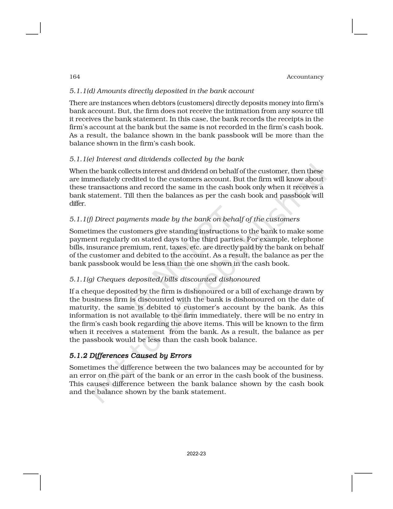 NCERT Book for Class 11 Accountancy (Part-I) Chapter 5 Bank Reconciliation Statement - Page 5