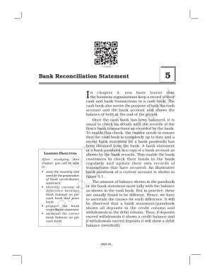 NCERT Book for Class 11 Accountancy (Part-I) Chapter 5 Bank Reconciliation Statement