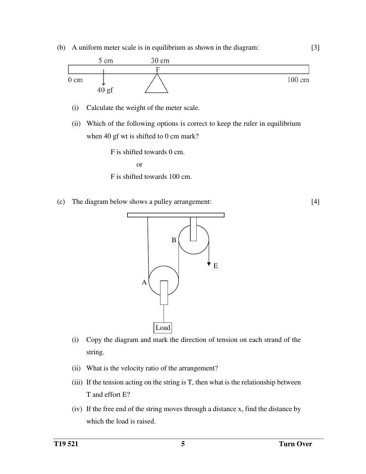 ICSE Class 10 Science Paper 1 (Physics) 2019 Question Paper - Page 5