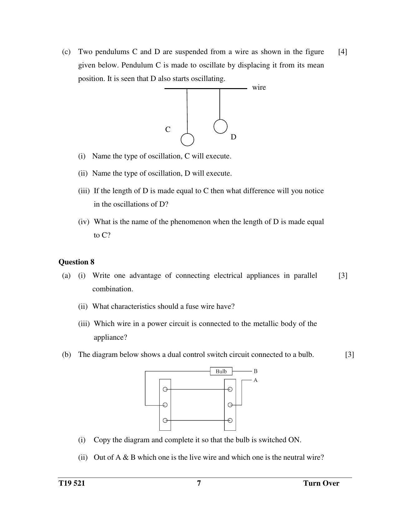 ICSE Class 10 Science Paper 1 (Physics) 2019 Question Paper - Page 7
