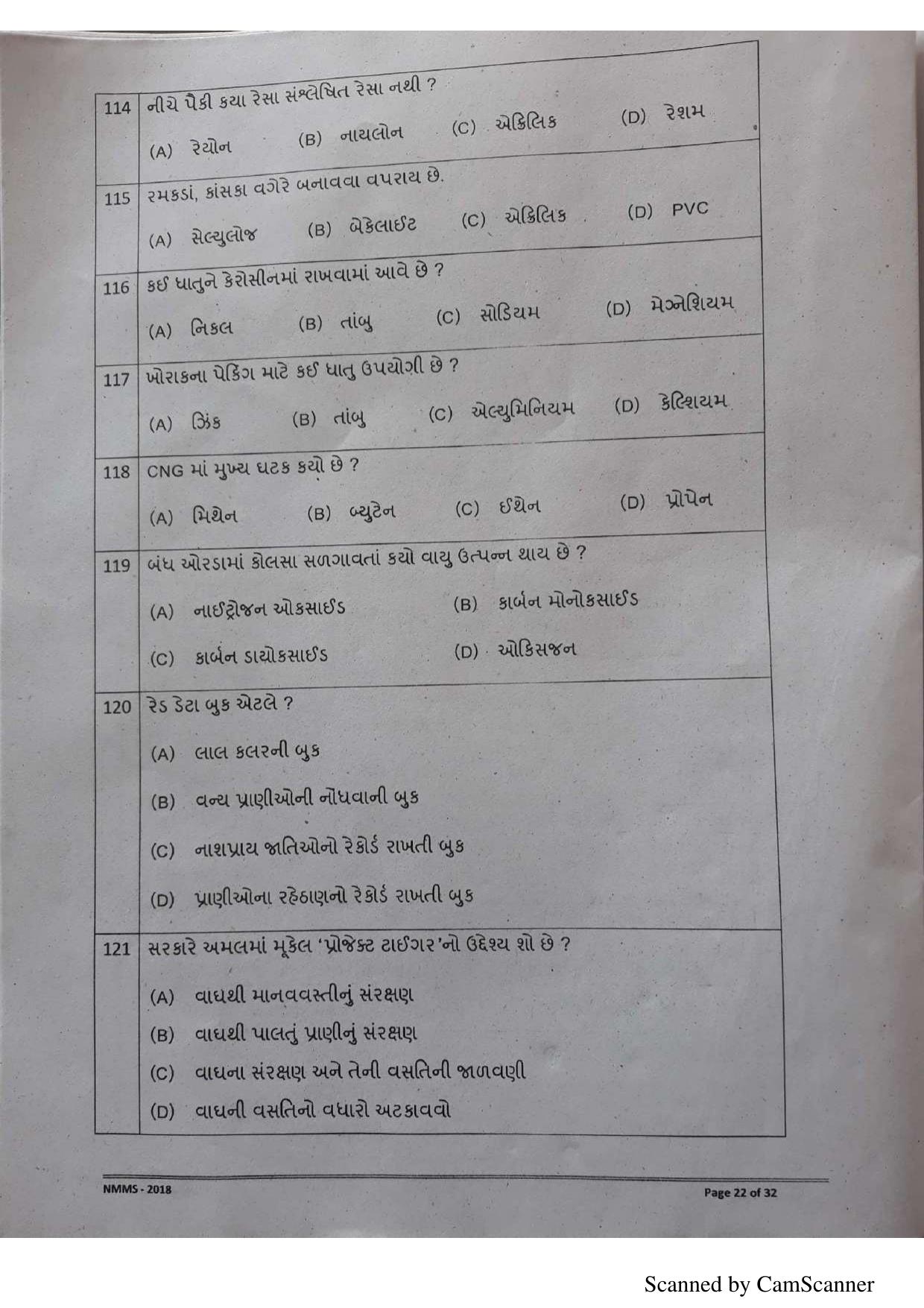 Gujarat NMMS 2018 Question Paper - Page 14