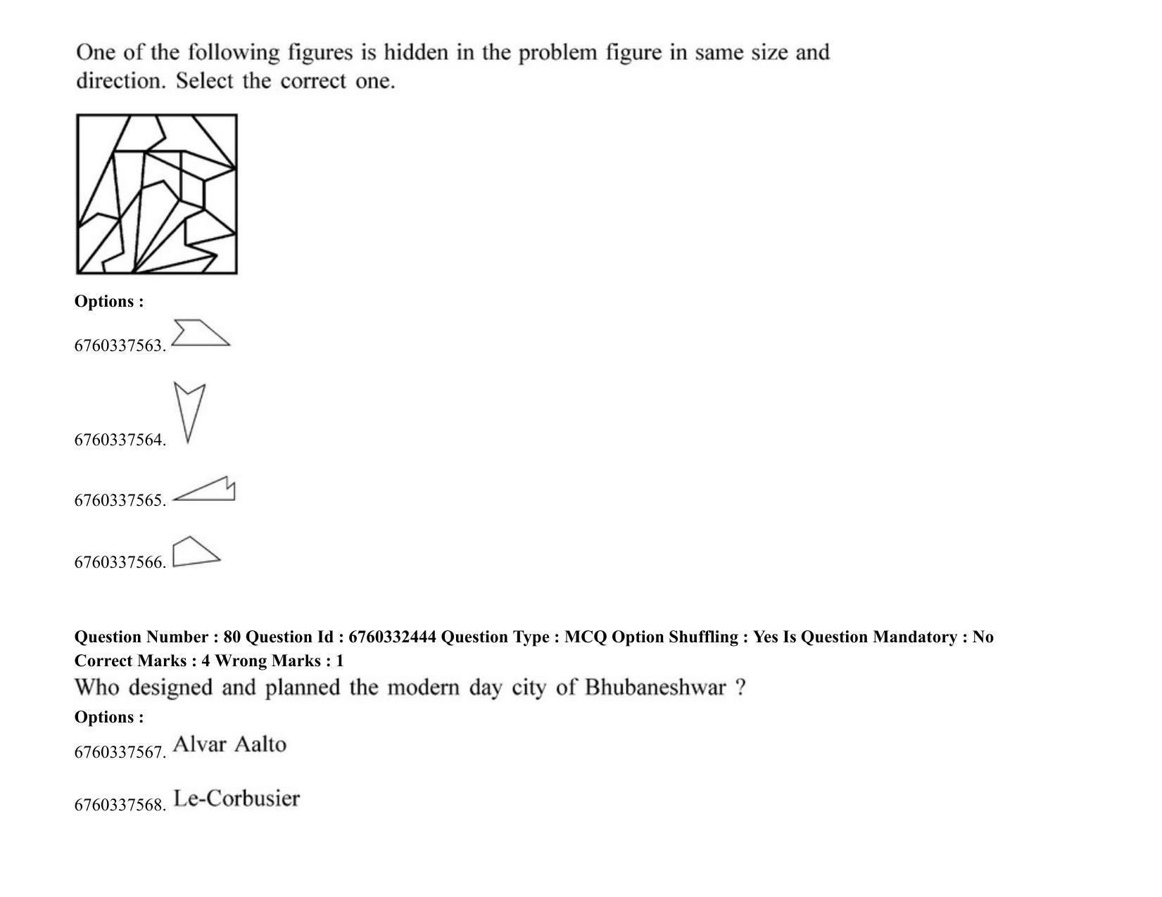 JEE Mains 2021: B.Arch English (Shift 2) 05-08-2021 Question Paper - Page 70