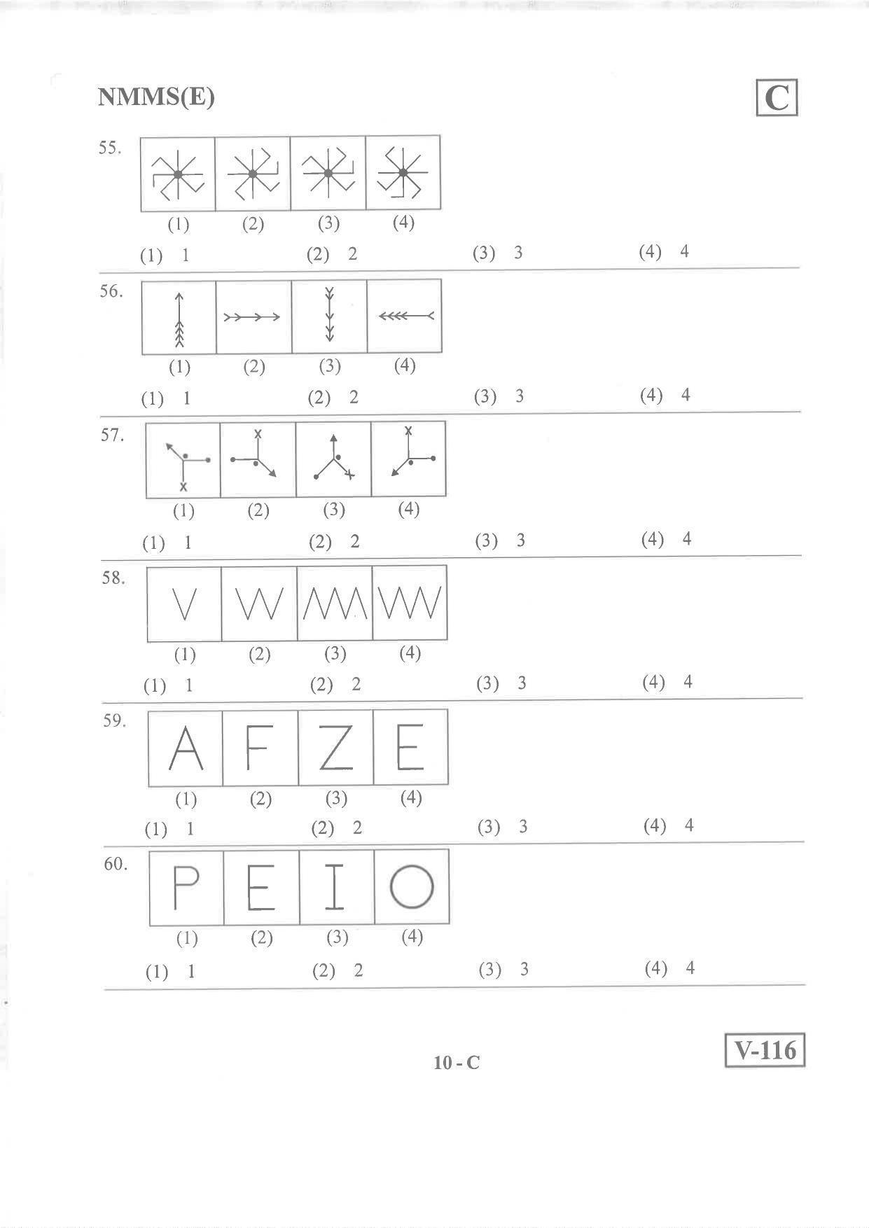 English Medium Nov 2019 (Set C) Class 8 Andhra Pradesh NMMS Question Papers - Page 10