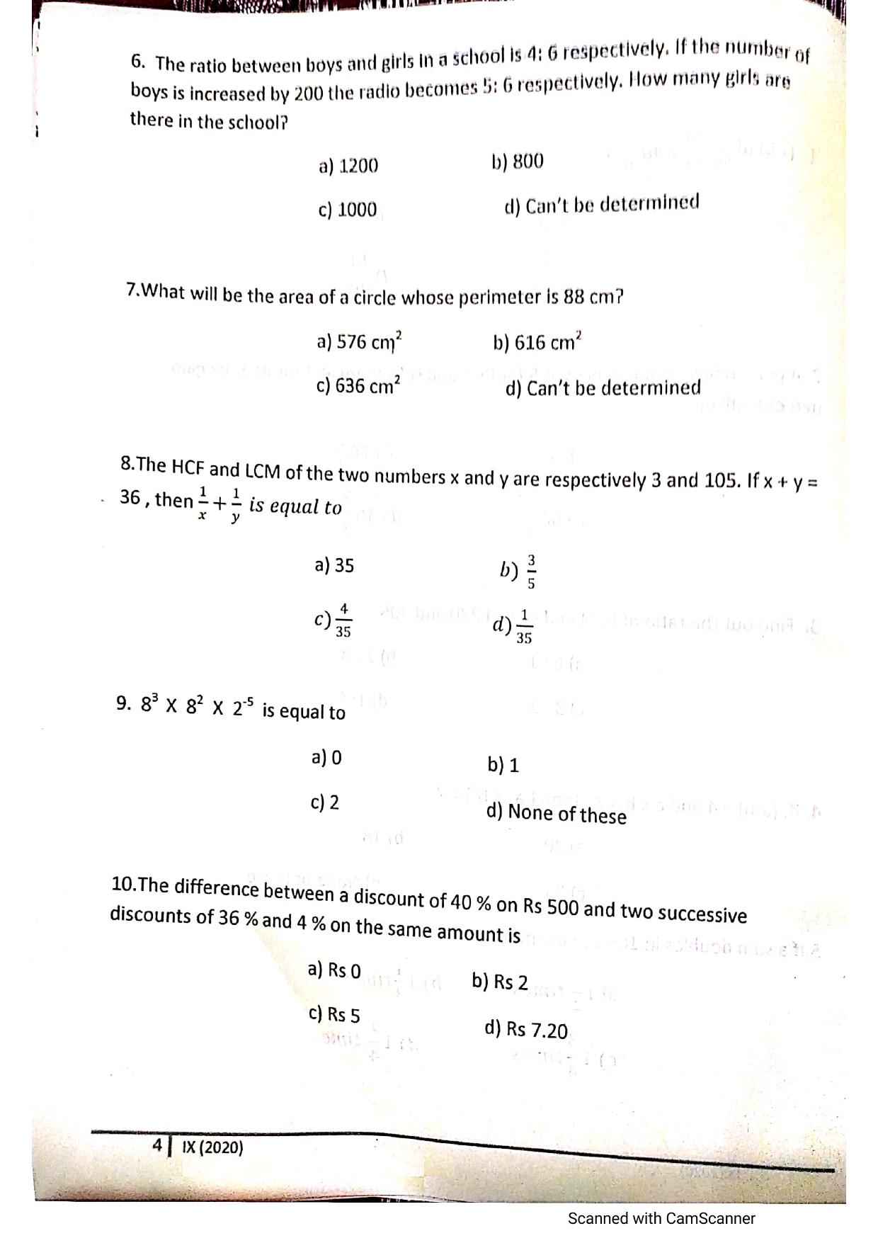 JKSSEE 2020 Class 9 Question Paper - Page 3
