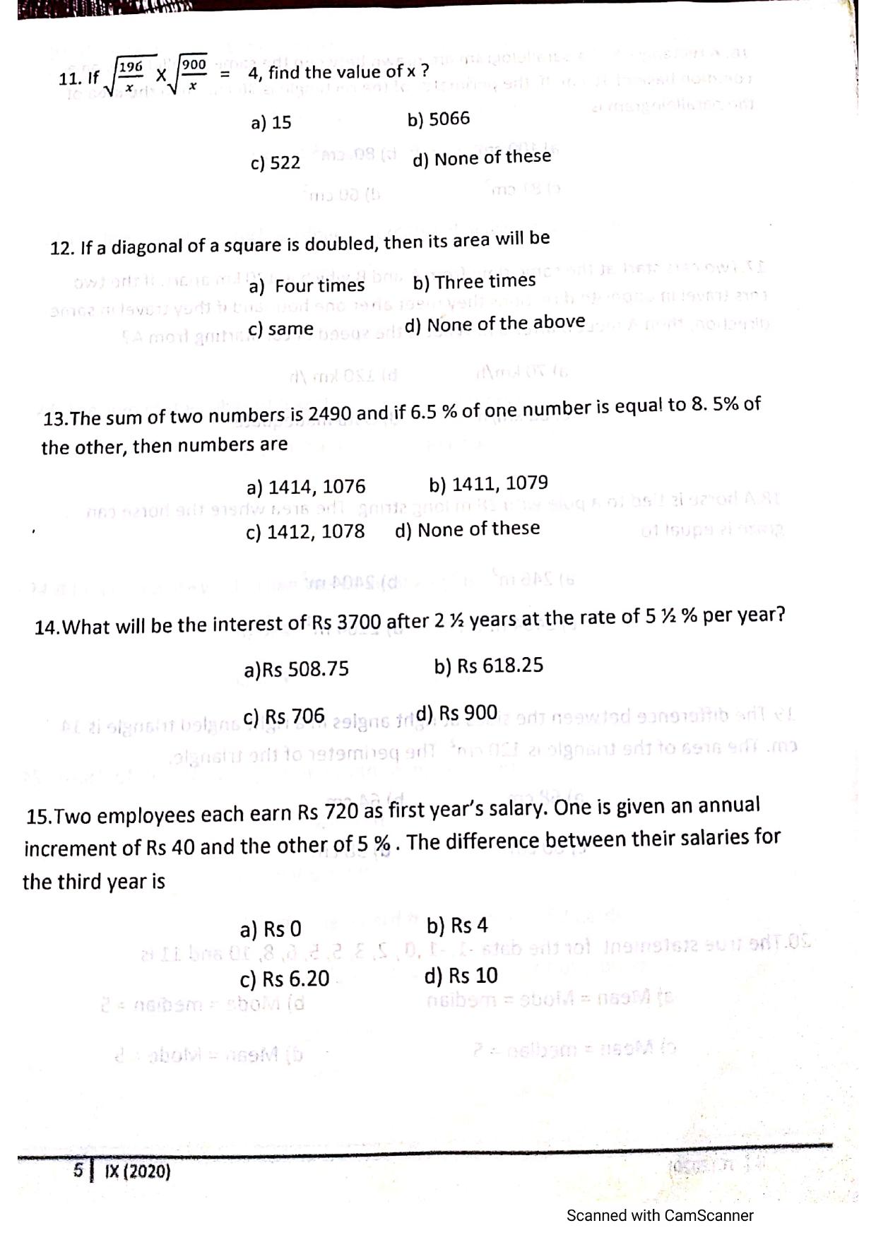 JKSSEE 2020 Class 9 Question Paper - Page 4