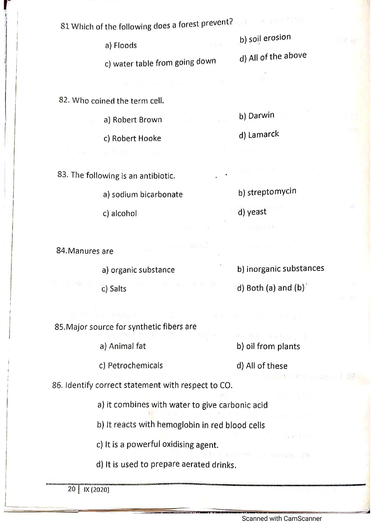 JKSSEE 2020 Class 9 Question Paper - Page 19
