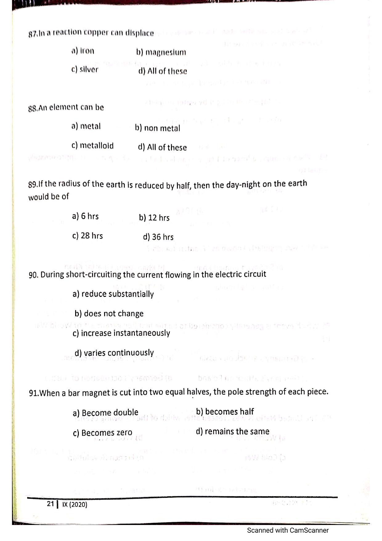 JKSSEE 2020 Class 9 Question Paper - Page 20