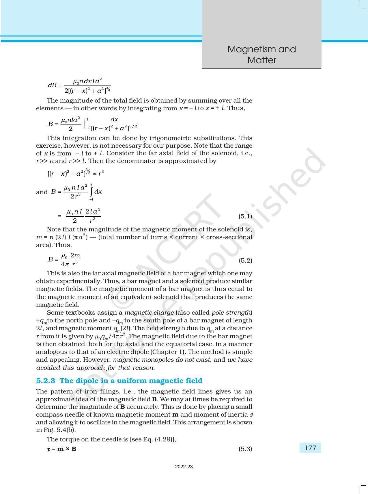 NCERT Book for Class 12 Physics Chapter 5 Magnetism and Matter - Page 5