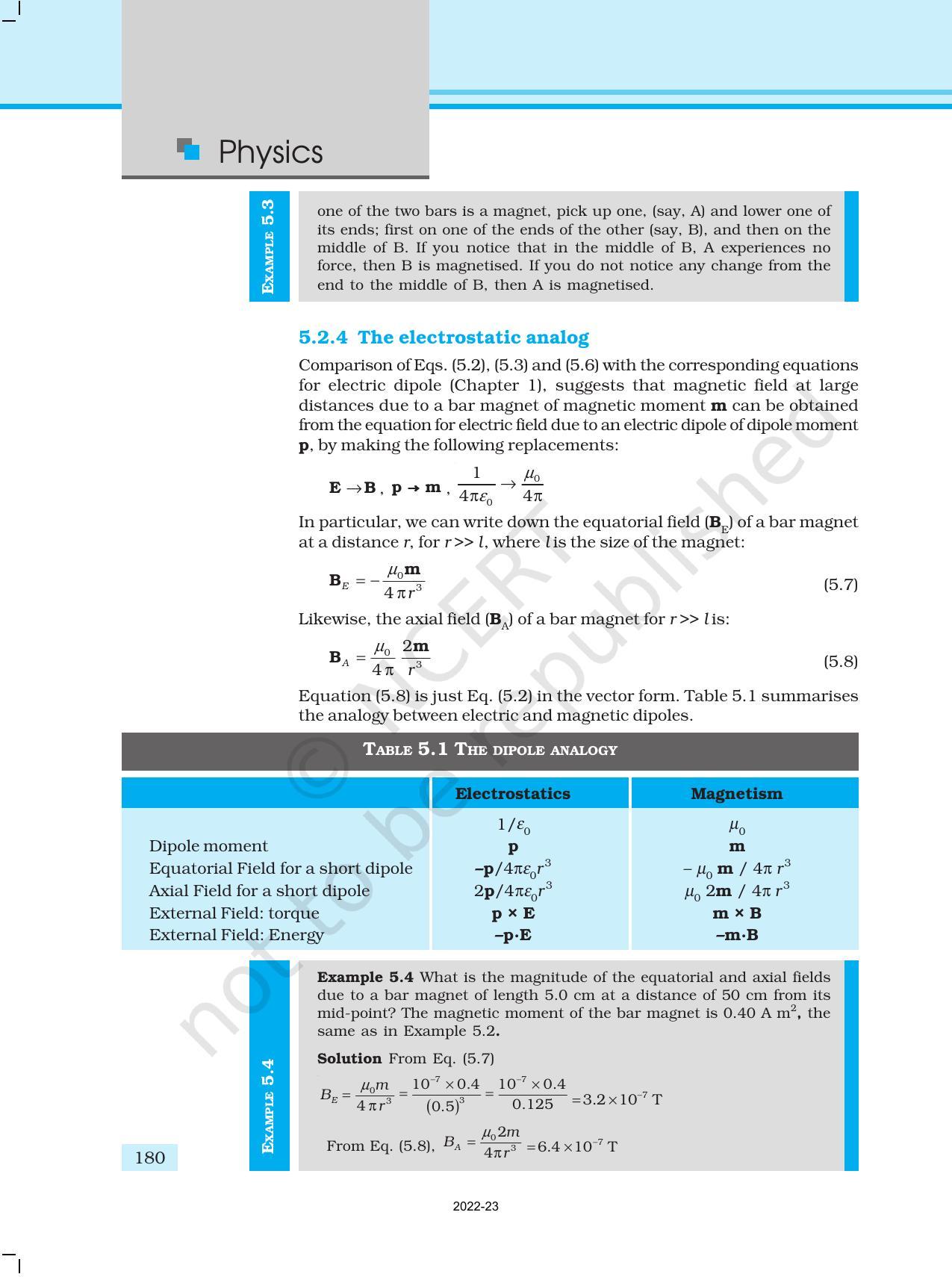 NCERT Book for Class 12 Physics Chapter 5 Magnetism and Matter - Page 8