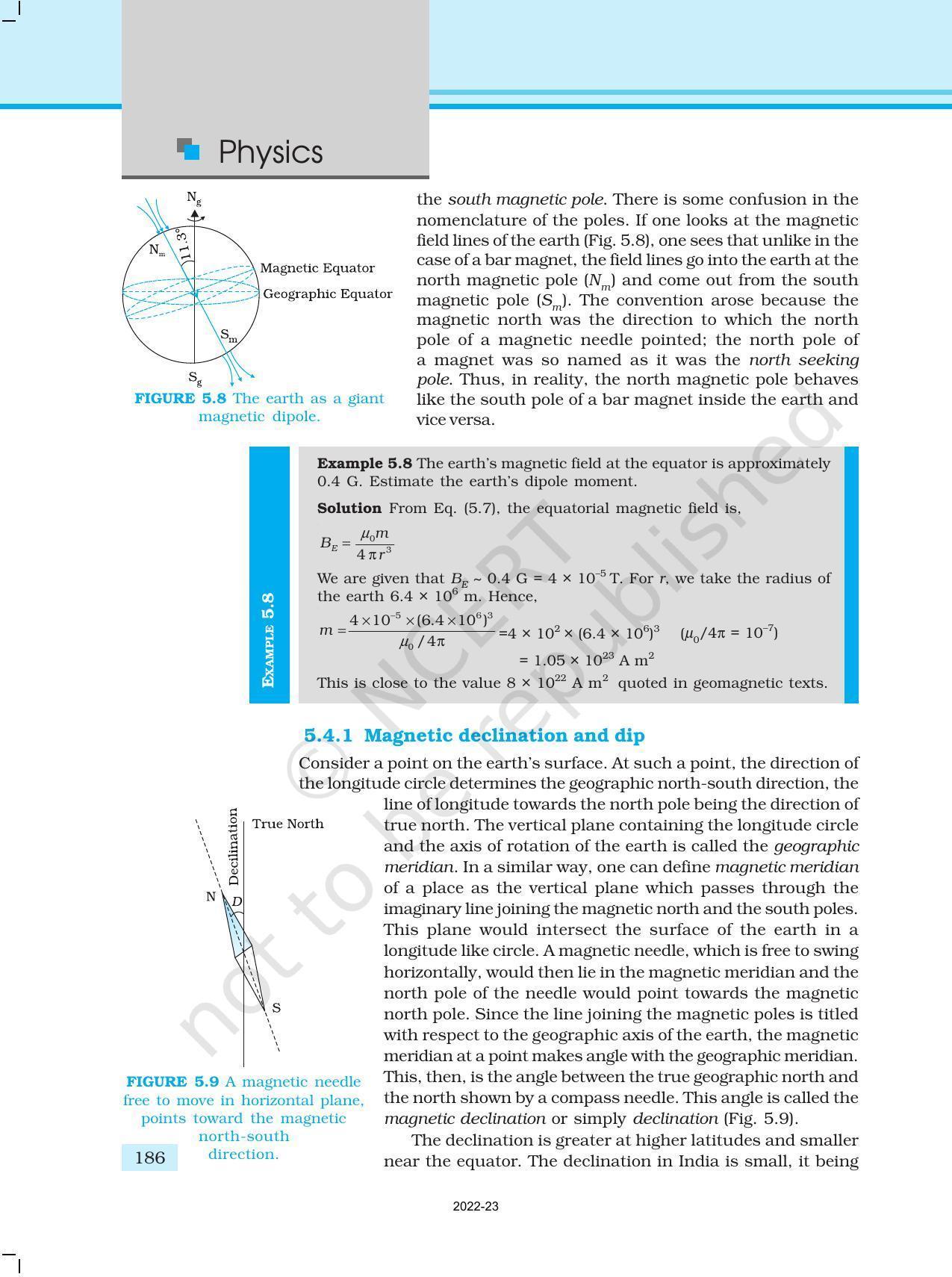 NCERT Book for Class 12 Physics Chapter 5 Magnetism and Matter - Page 14