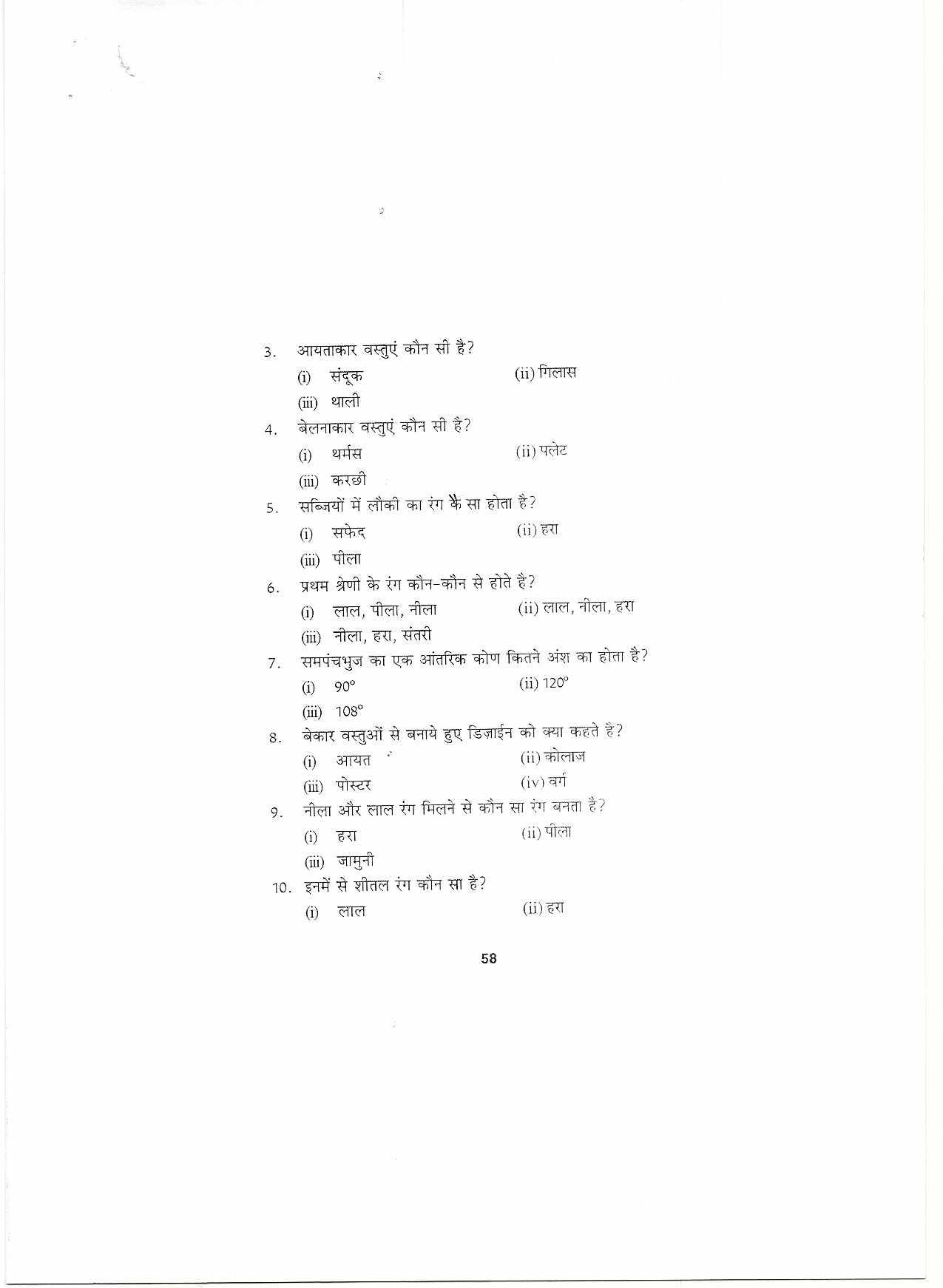 HPBOSE Class 8th Drawing Sample Question Papers 2023 - Page 2