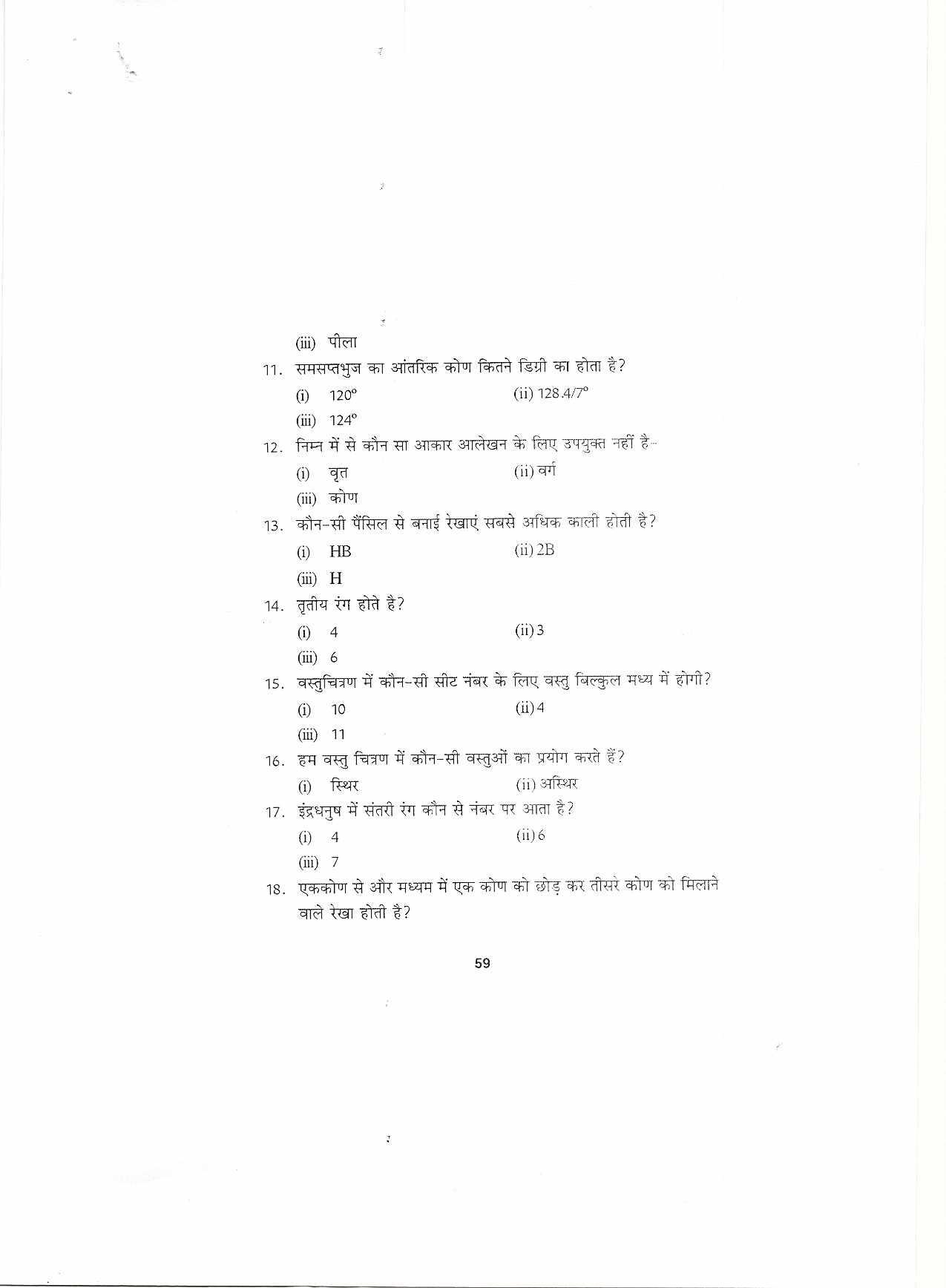 HPBOSE Class 8th Drawing Sample Question Papers 2023 - Page 3