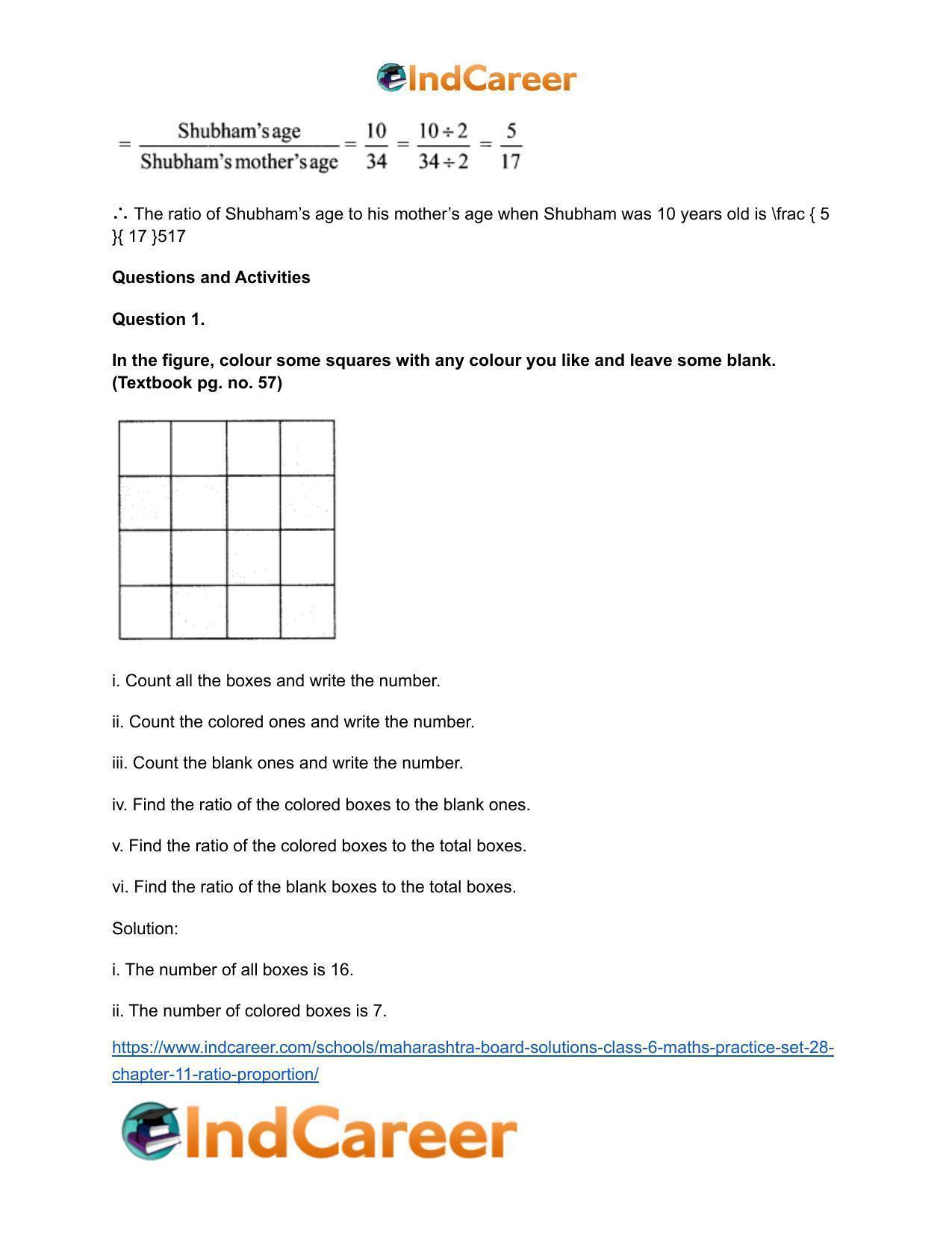 Maharashtra Board Solutions Class 6-Maths (Practice Set 28): Chapter 11- Ratio-Proportion - Page 8