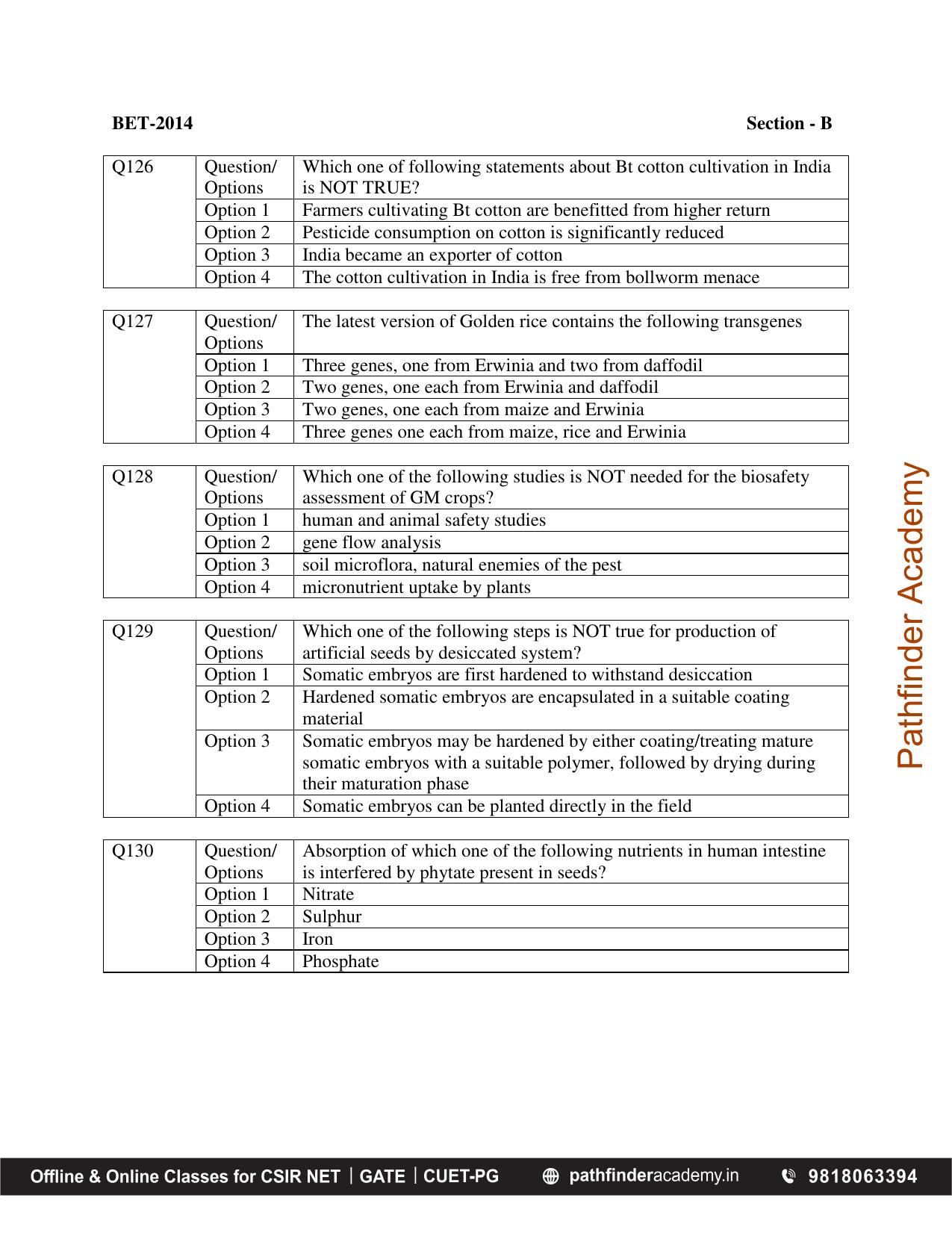 BET 2014 Question Paper - Page 29