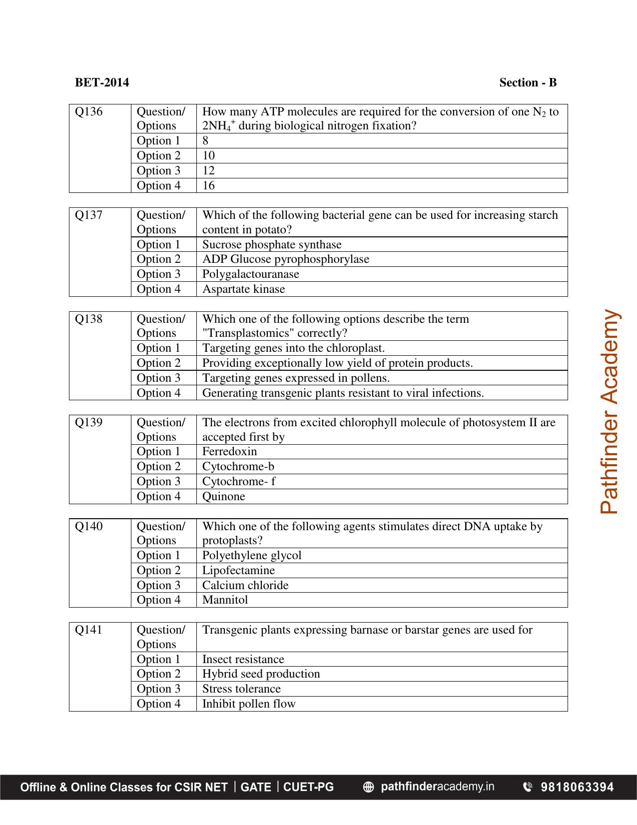 BET 2014 Question Paper - Page 31