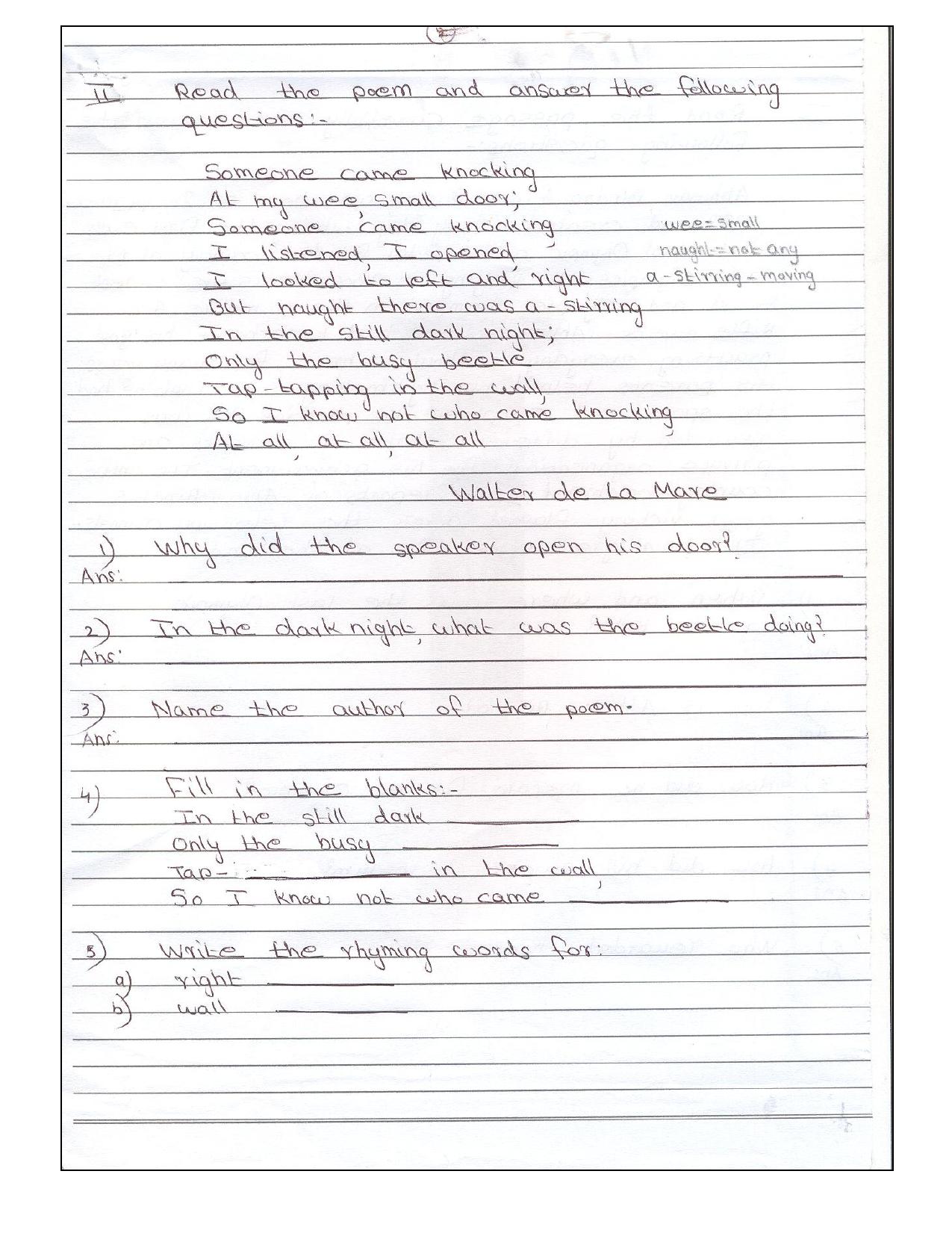 Worksheet for Class 3 English Birbal’s Khichdi Assignment - Page 2