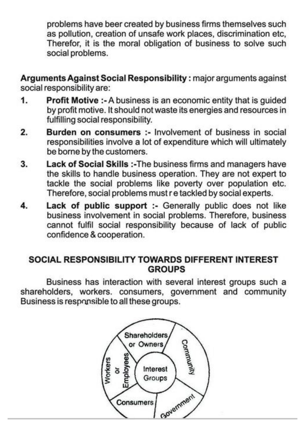 Class 11 Notes, Question & Practice Paper - Business Studies (Topic 6 : Social Responsibilities of Business and Business Ethics) - Page 3