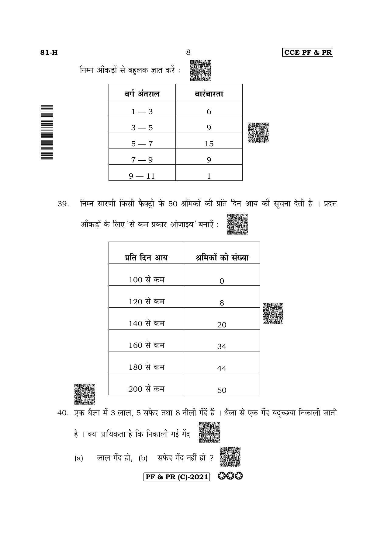 Karnataka SSLC Mathematics Hindi Medium-C Question Paper 2020 - Page 8
