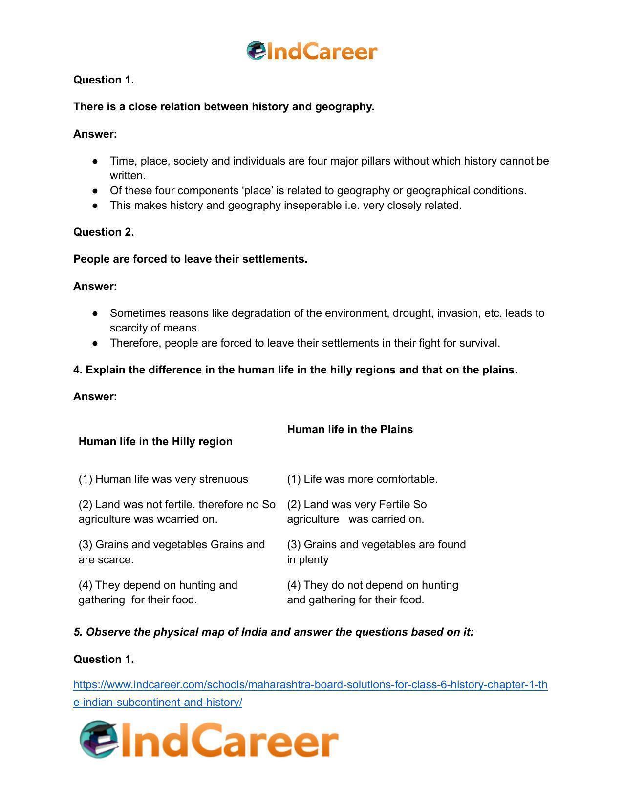 Maharashtra Board Solutions for Class 6- History: Chapter 1- The Indian Subcontinent and History - Page 4
