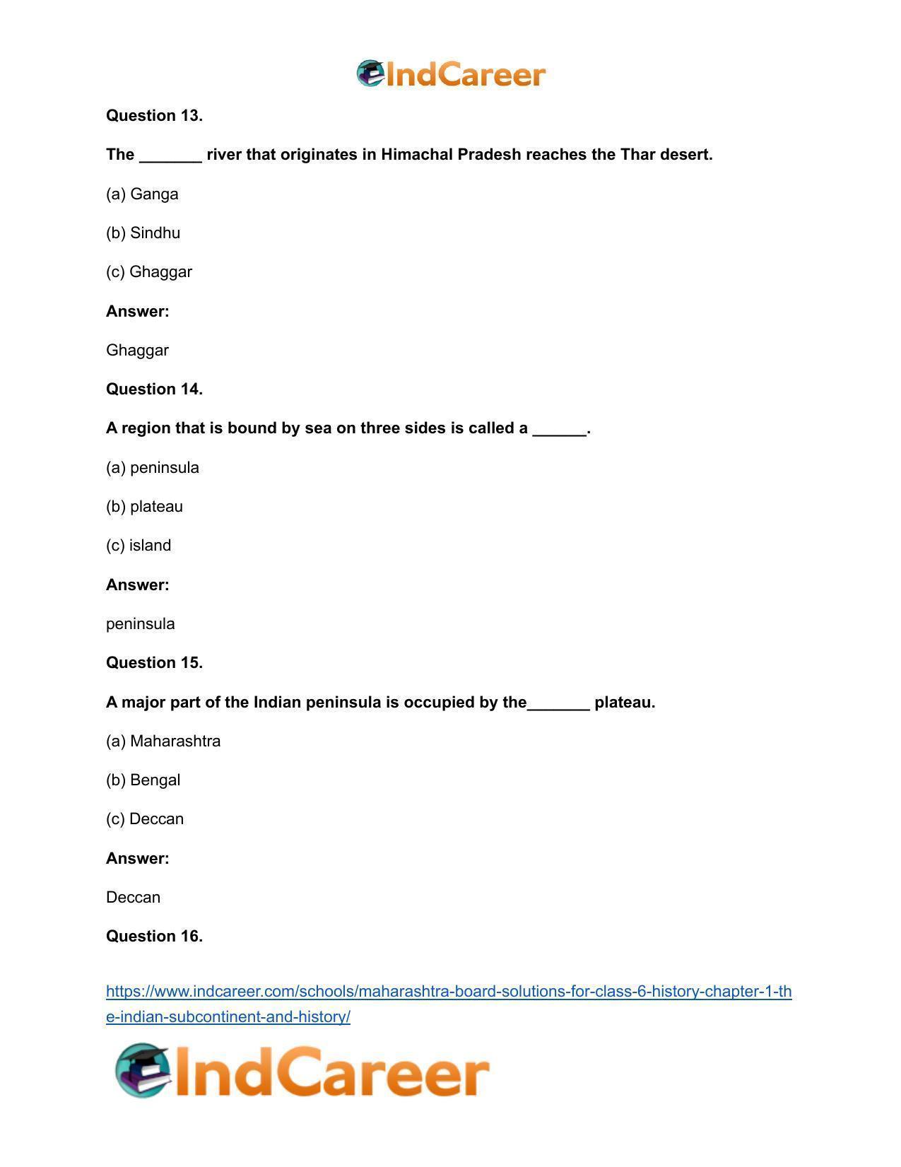 Maharashtra Board Solutions for Class 6- History: Chapter 1- The Indian Subcontinent and History - Page 10