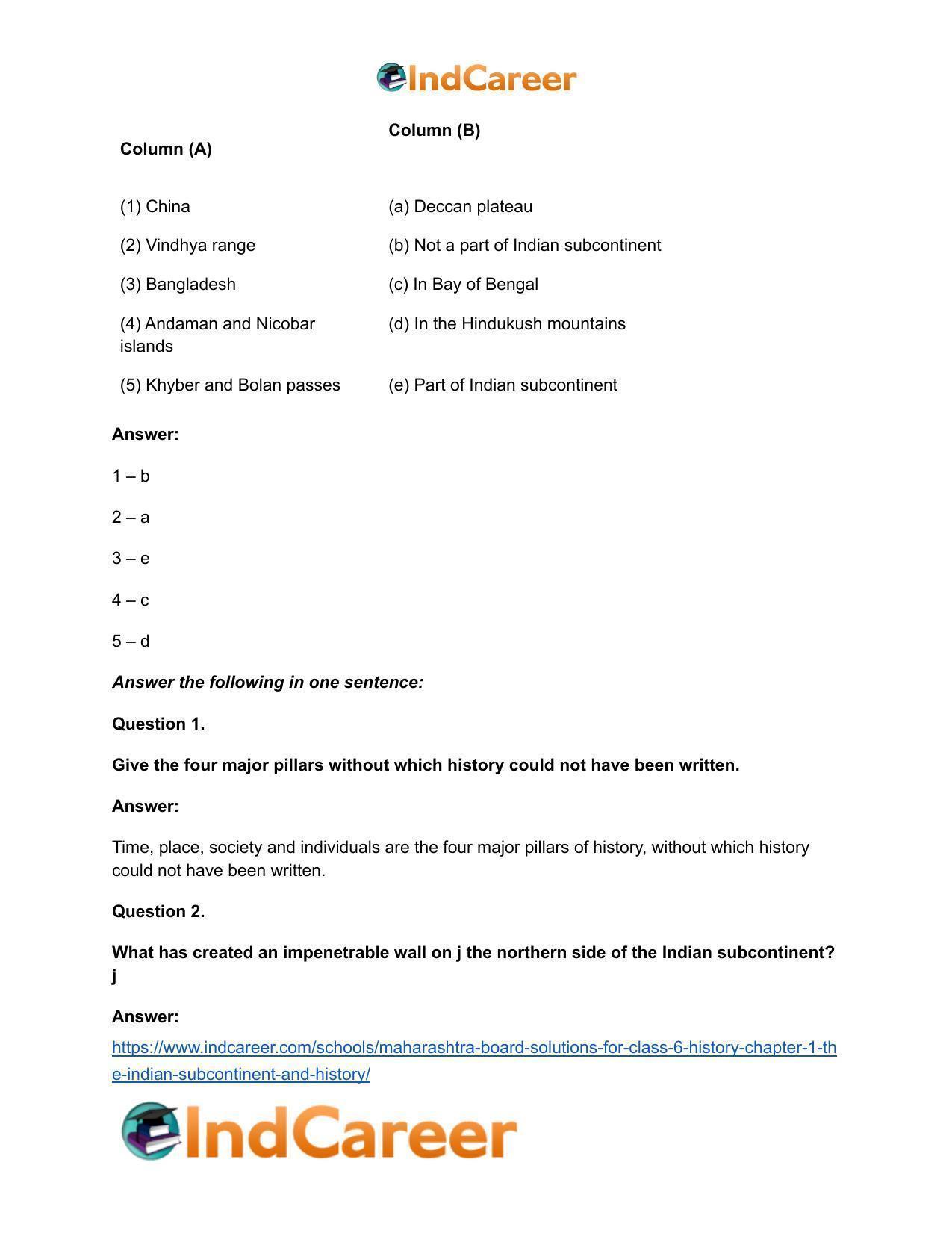 Maharashtra Board Solutions for Class 6- History: Chapter 1- The Indian Subcontinent and History - Page 13
