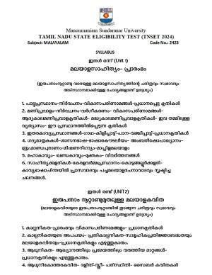 TNSET Syllabus - Malayalam