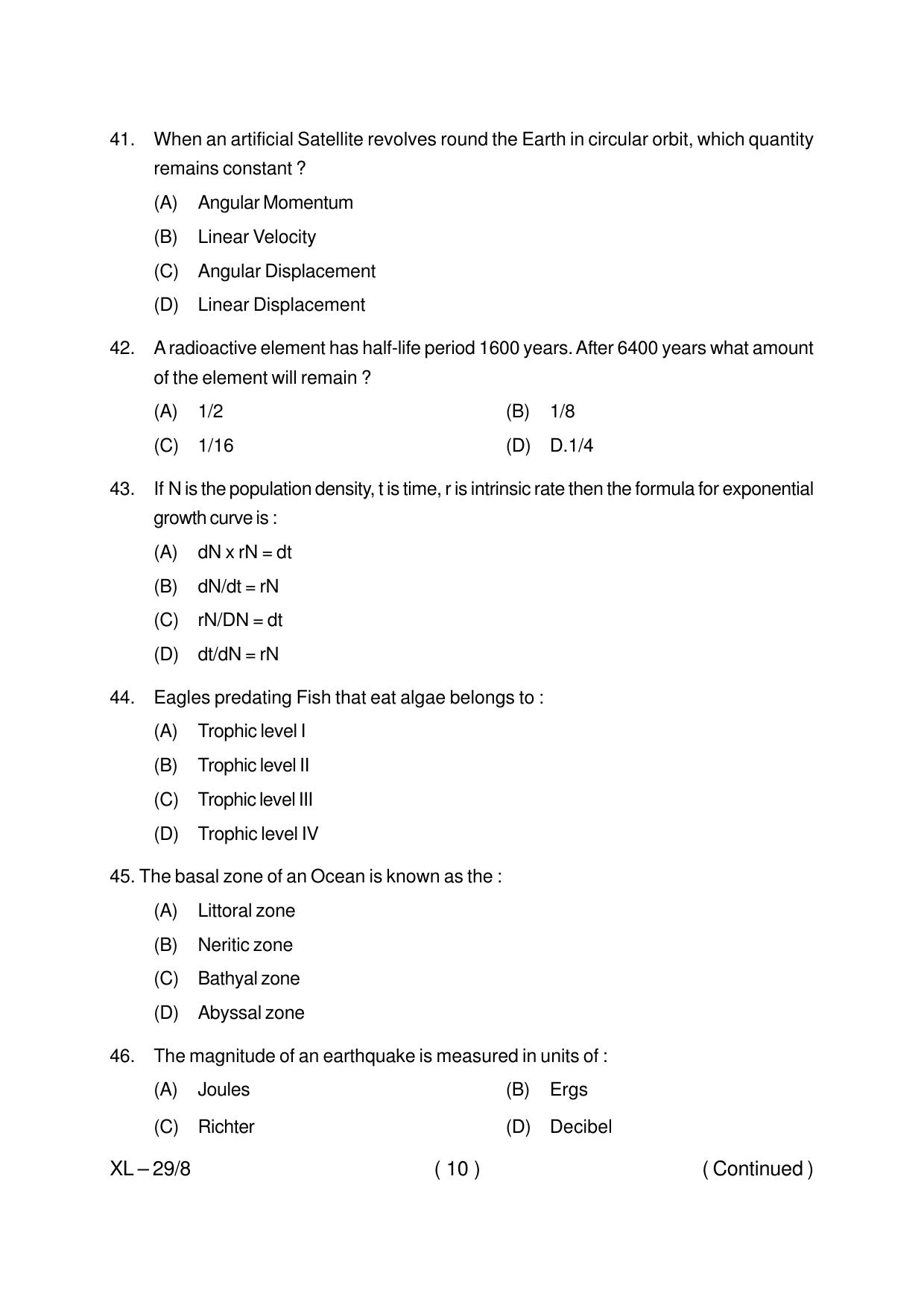 Odisha CPET ENVIRONMENTAL-SCIENCE 2020 Question Paper - Page 10