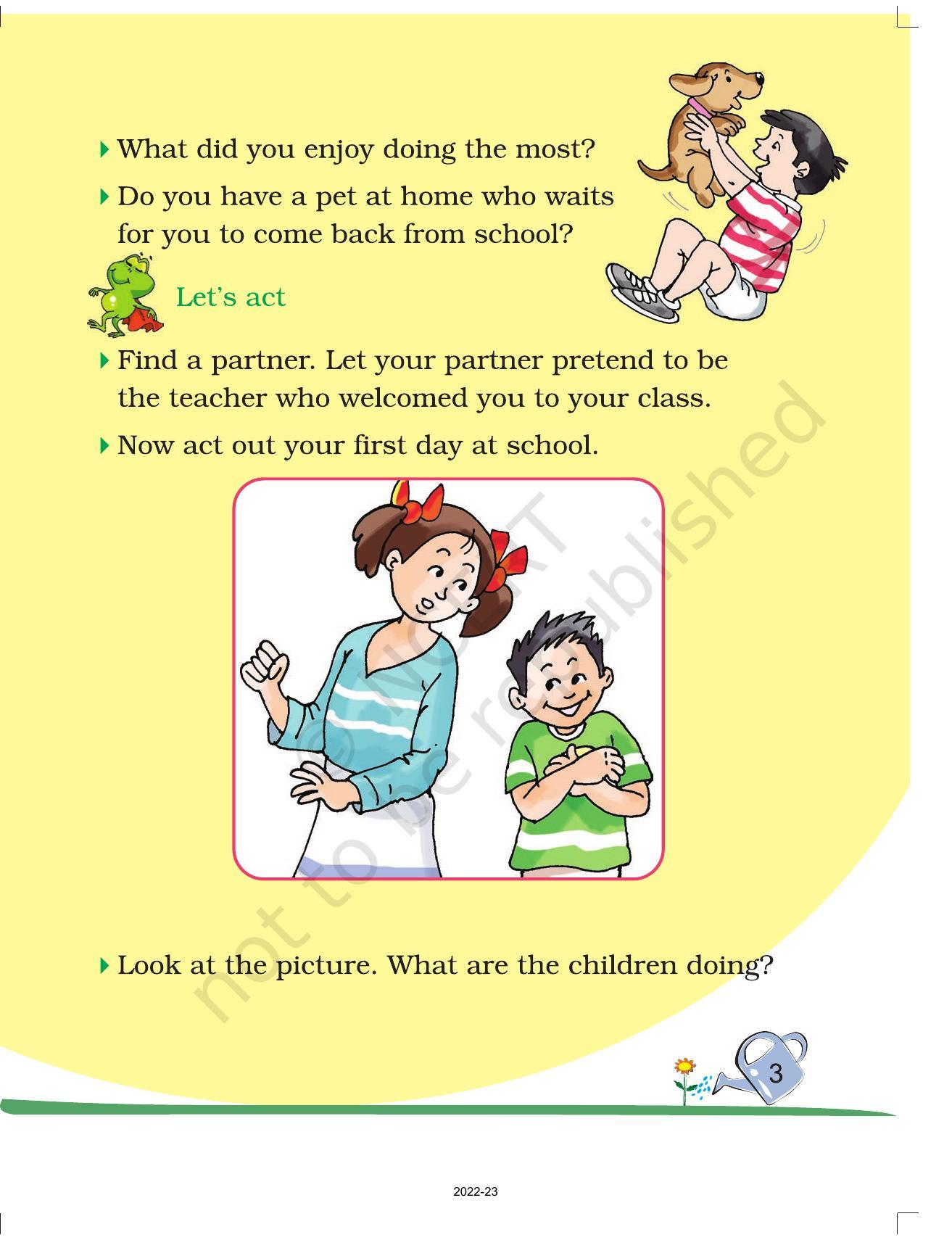 NCERT Book for Class 2 English (Marigold):Chapter 1-First Day at School - Page 3