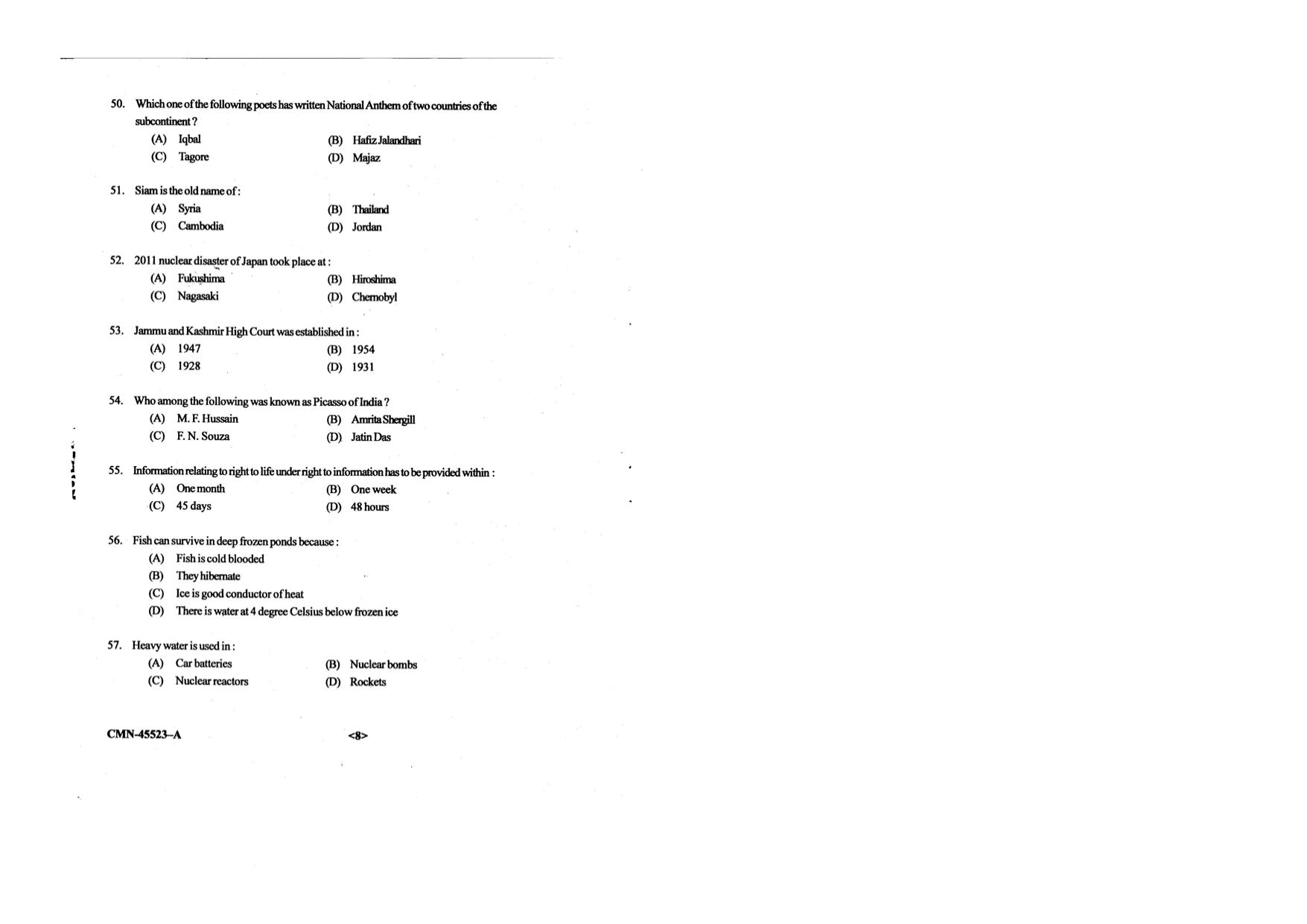KUET 2023 L.L.B Question Paper - Page 57