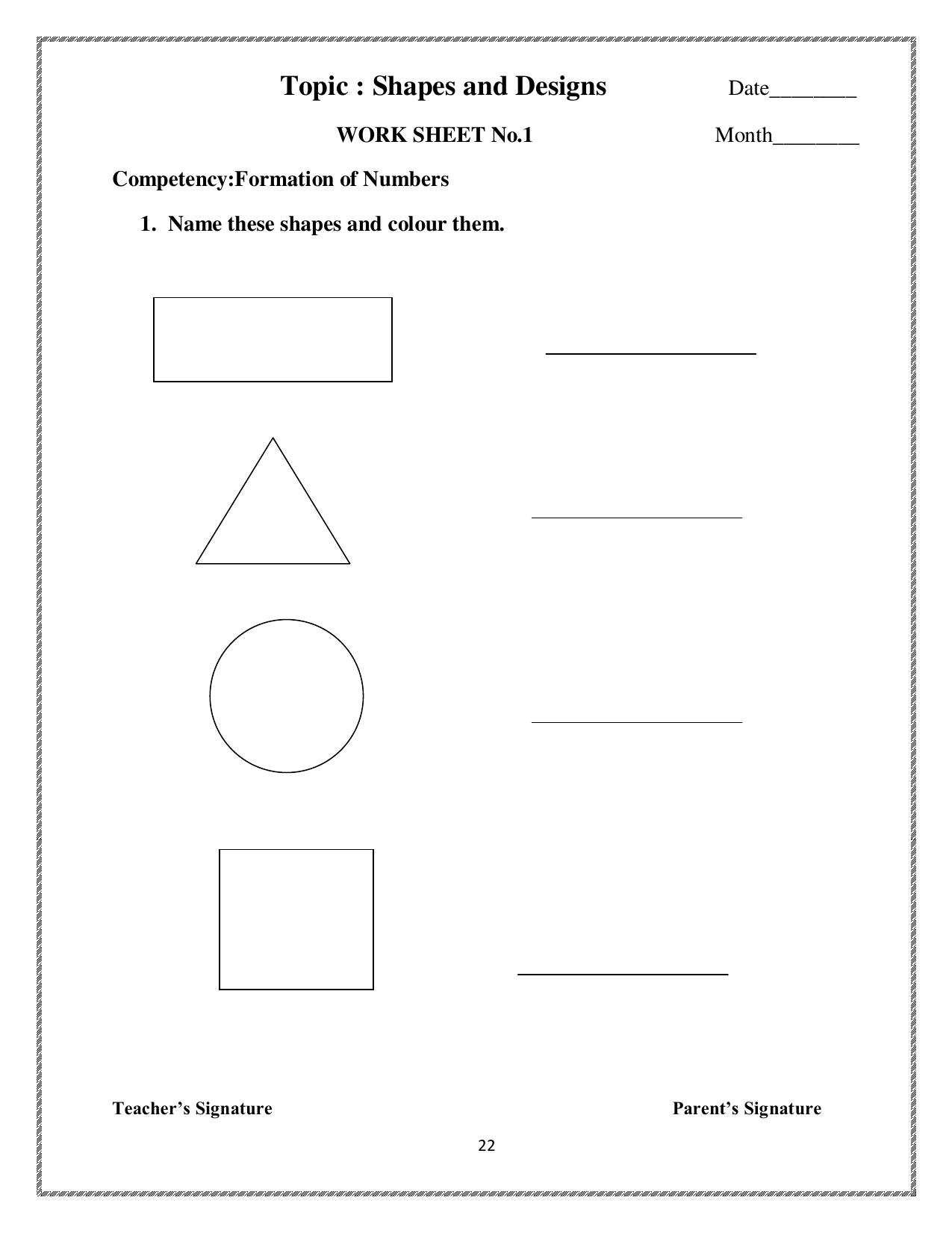 Worksheet for Class 3 Mathematics Assignment 41 - Page 1