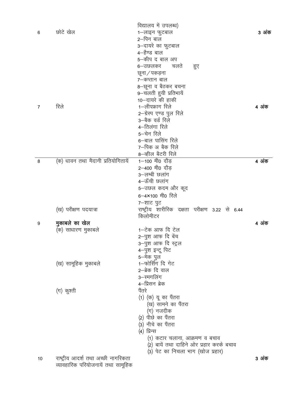UP Board 9th Syllabus Moral Sports and Physical Education - Page 4