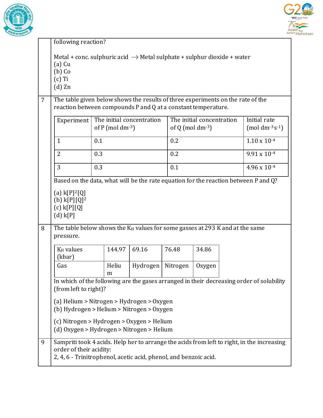 CBSE Class 12 Chemistry SET 1 Practice Questions 2023-24  - Page 4