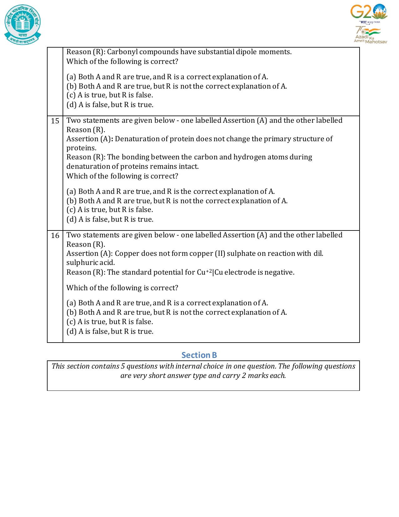 CBSE Class 12 Chemistry SET 1 Practice Questions 2023-24  - Page 6