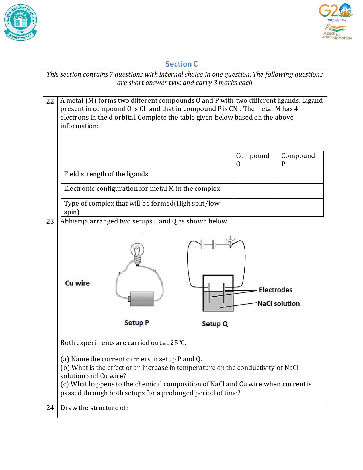 CBSE Class 12 Chemistry SET 1 Practice Questions 2023-24  - Page 8
