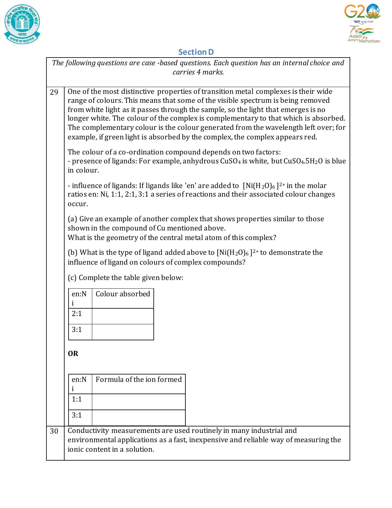 CBSE Class 12 Chemistry SET 1 Practice Questions 2023-24  - Page 10