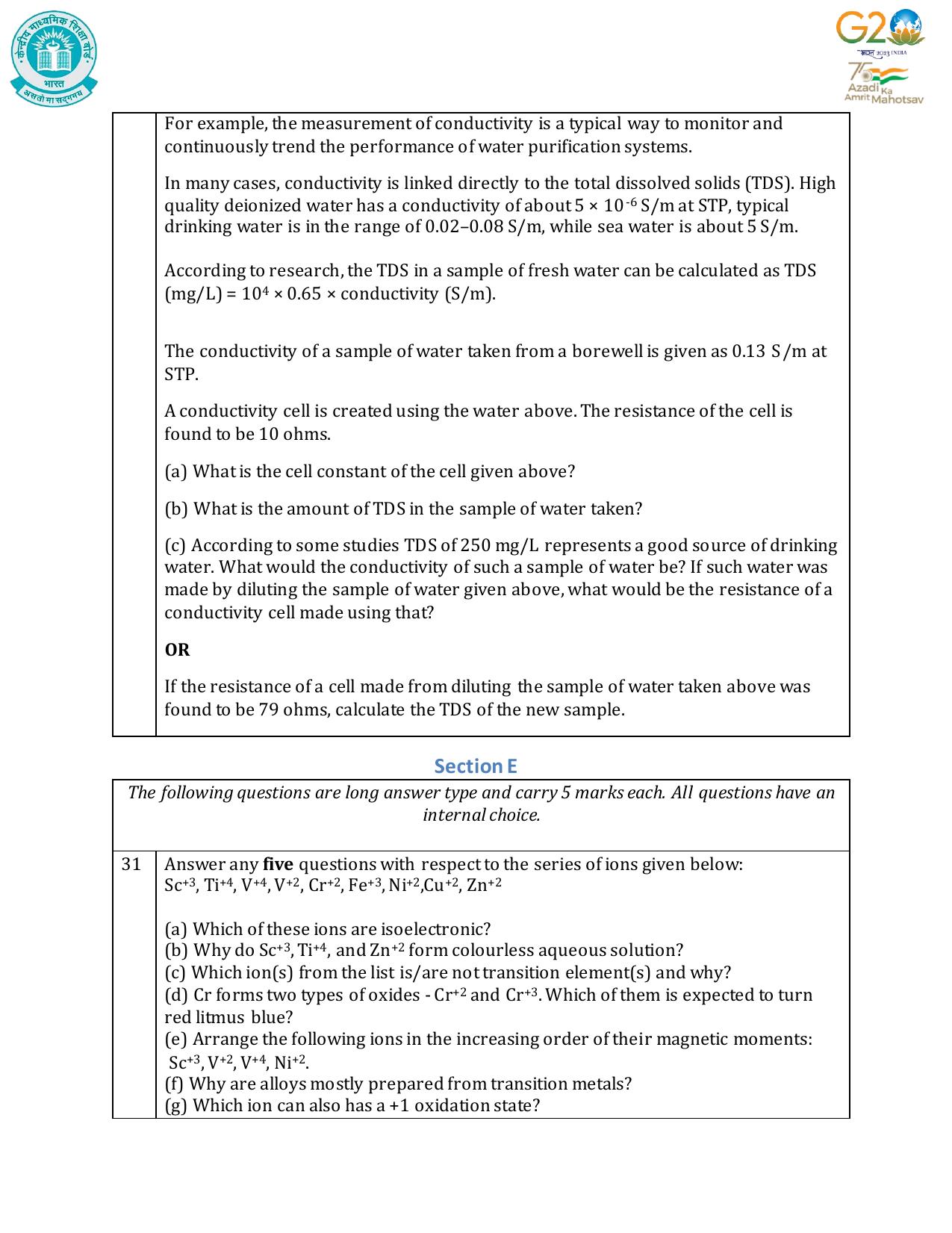CBSE Class 12 Chemistry SET 1 Practice Questions 2023-24  - Page 11