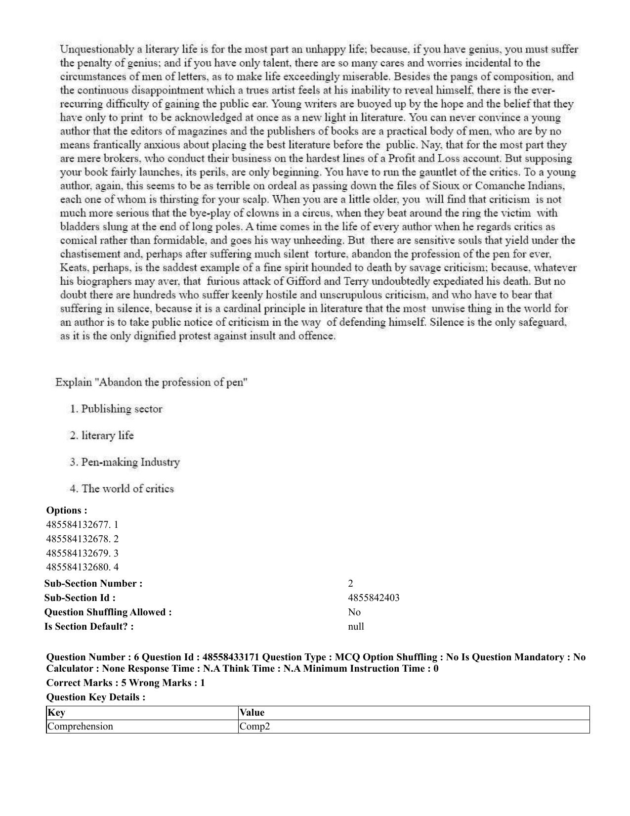 CUET 2023 English Telugu Shift 1 Question Papers - 18 June 2023 - Page 6