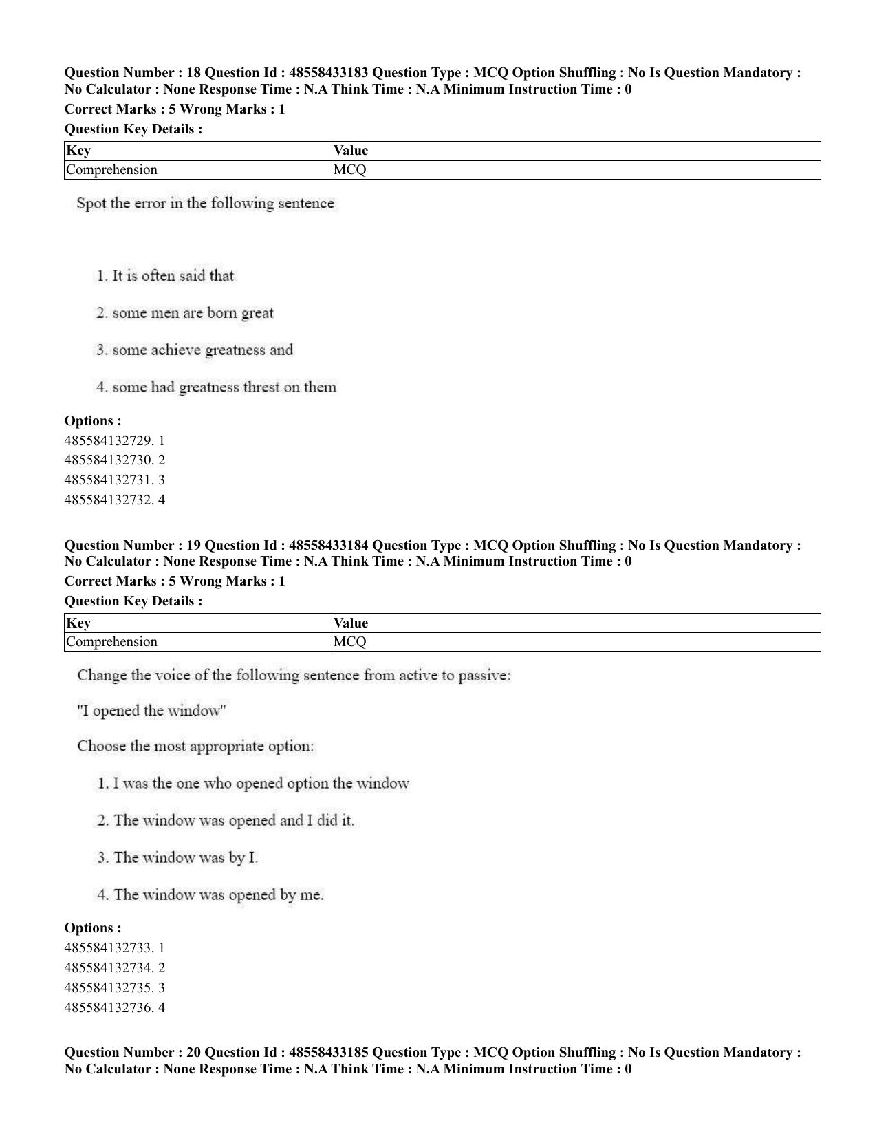 CUET 2023 English Telugu Shift 1 Question Papers - 18 June 2023 - Page 17