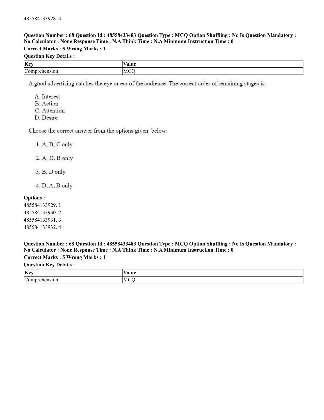 CUET 2023 English Telugu Shift 1 Question Papers - 18 June 2023 - Page 55