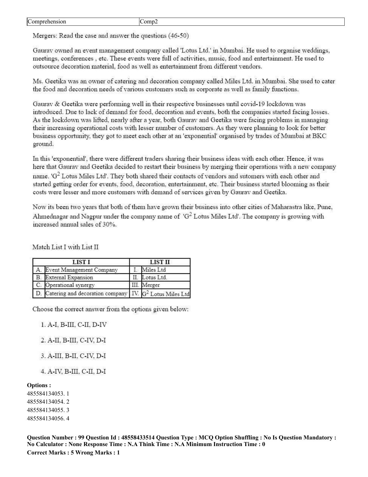 CUET 2023 English Telugu Shift 1 Question Papers - 18 June 2023 - Page 95