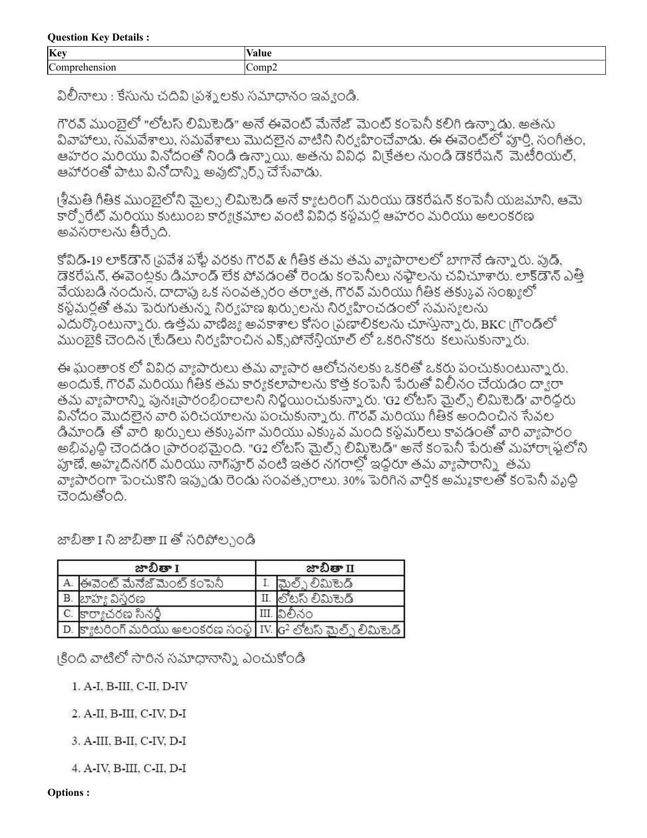 CUET 2023 English Telugu Shift 1 Question Papers - 18 June 2023 - Page 96