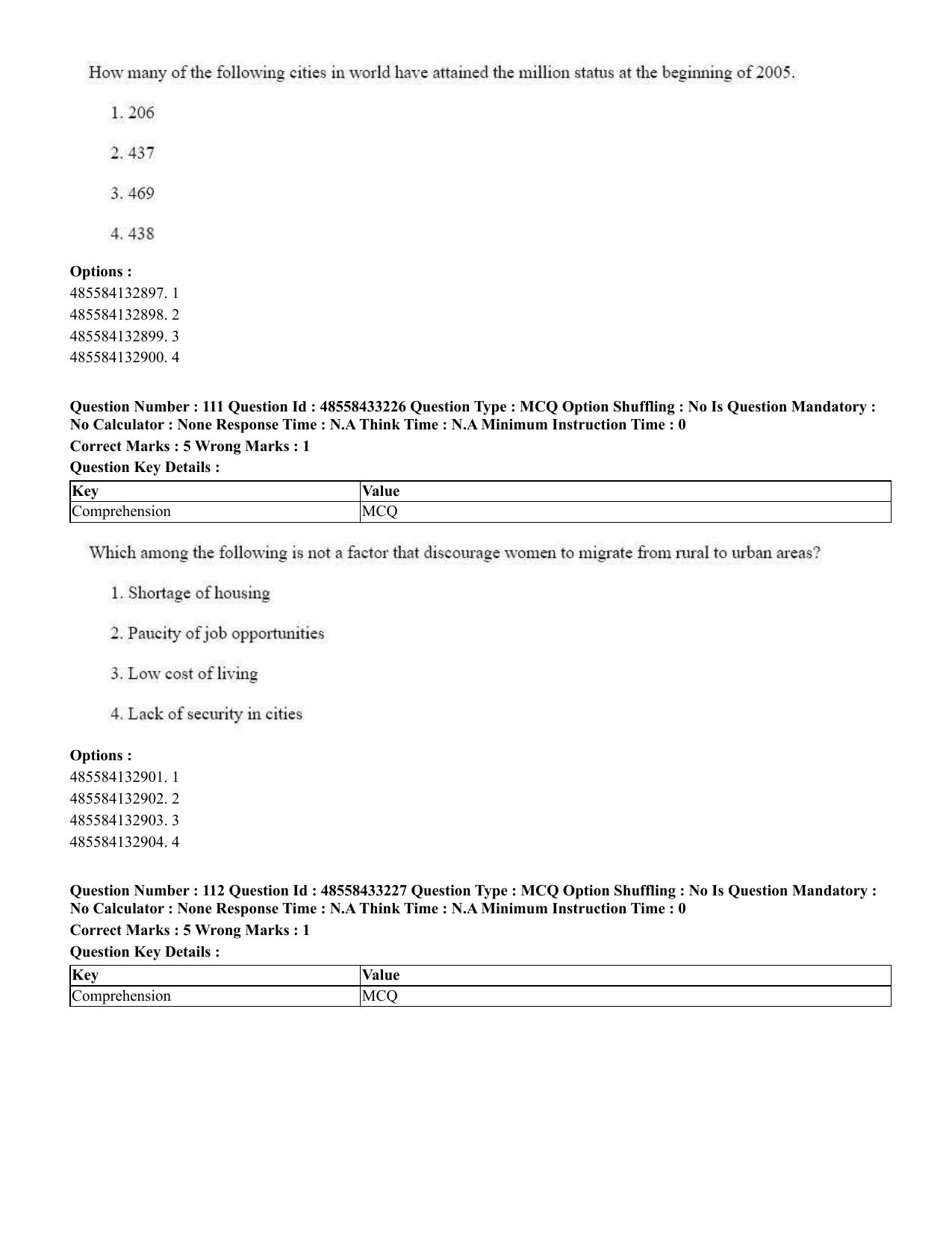 CUET 2023 English Telugu Shift 1 Question Papers - 18 June 2023 - Page 104