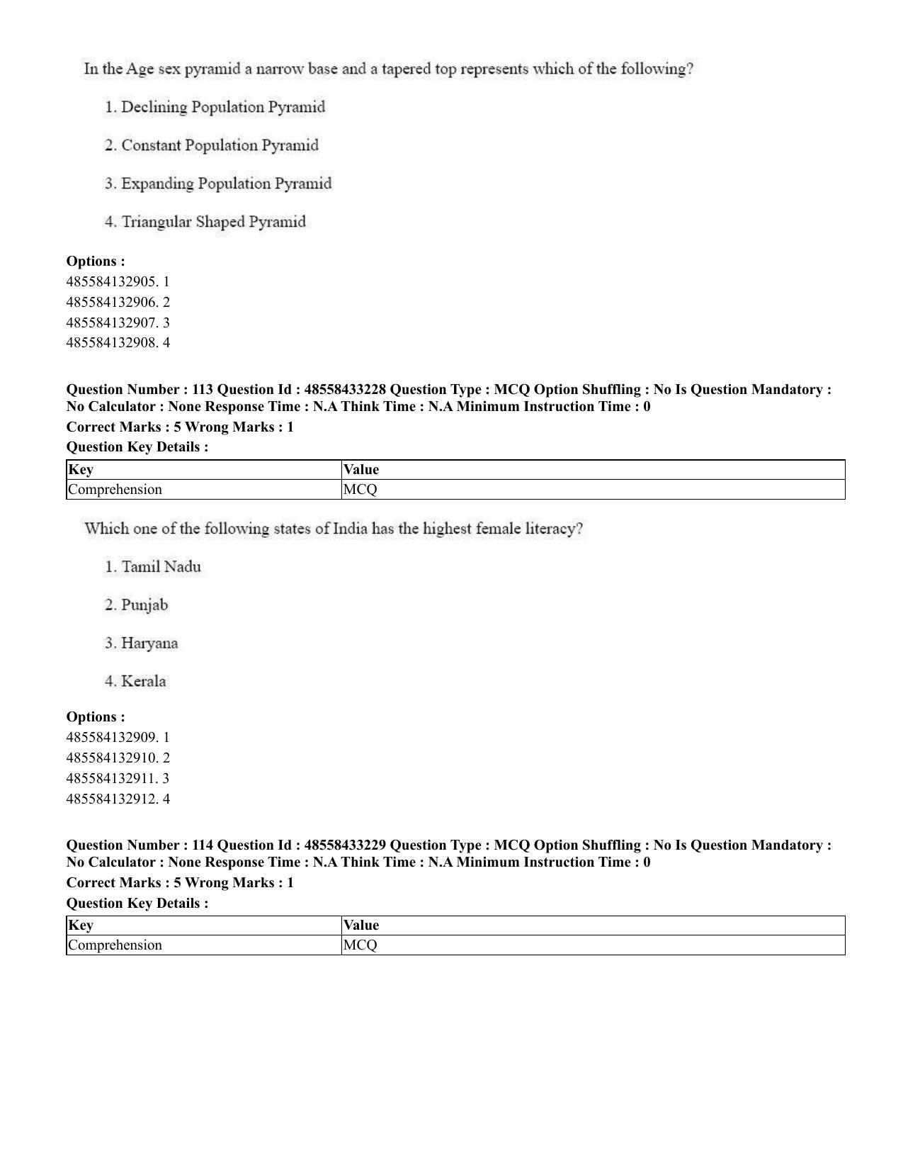 CUET 2023 English Telugu Shift 1 Question Papers - 18 June 2023 - Page 105