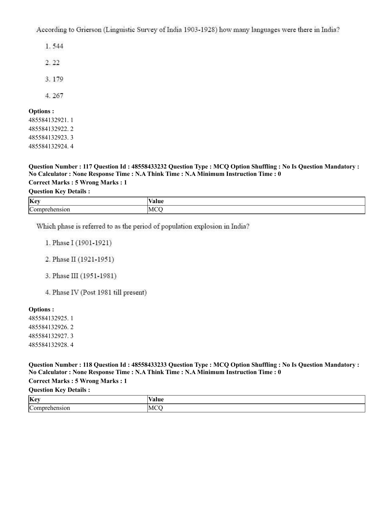 CUET 2023 English Telugu Shift 1 Question Papers - 18 June 2023 - Page 107